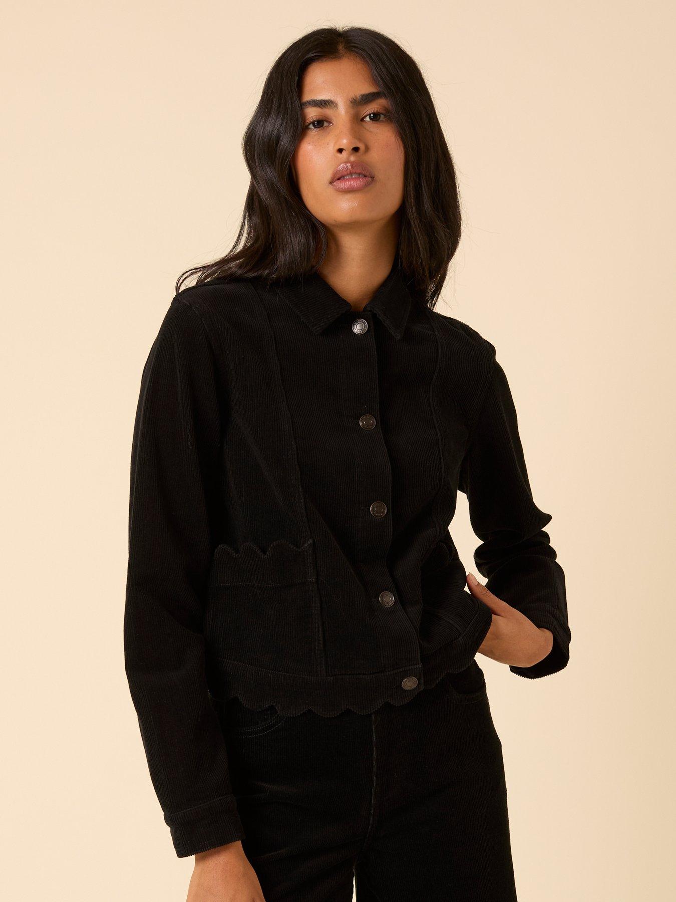 undefined Scallop Cord Jacket - Black