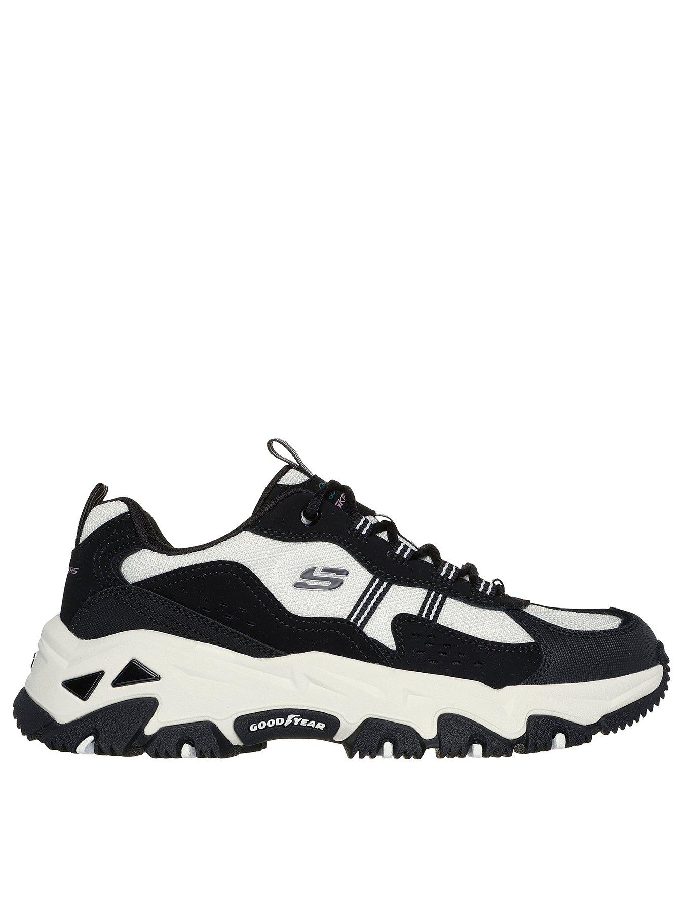 Skechers D'lites Hiker Leather Trainer - Black