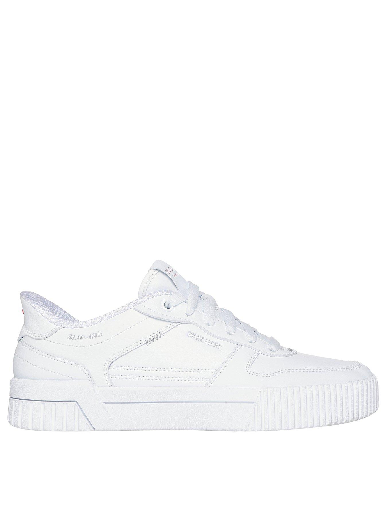 undefined Jade Put In Neutral Duraleather Lace-up Slip-ins Trainer - White