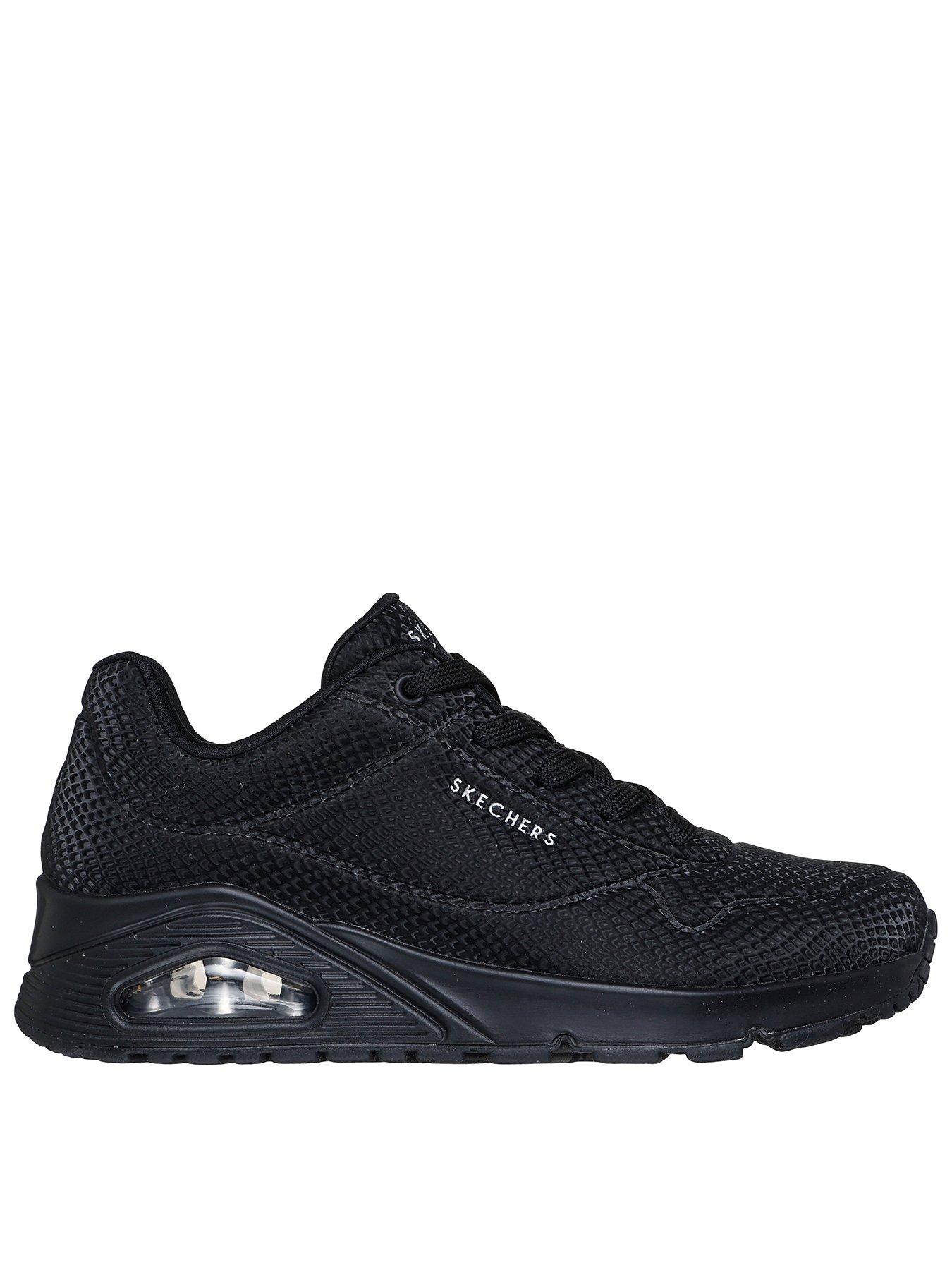 undefined Uno Shiny Scale Reflective Snake Lace-Up Trainers - Reflective Snake Printed Durabuck (Black)