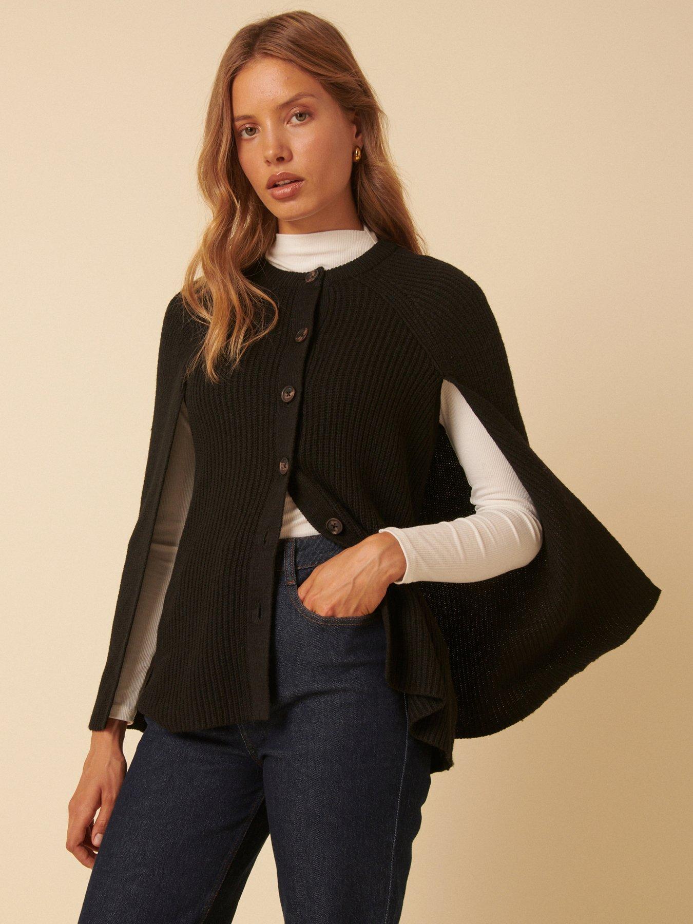 Nobodys Child Cape Button Down Cardigan - Black
