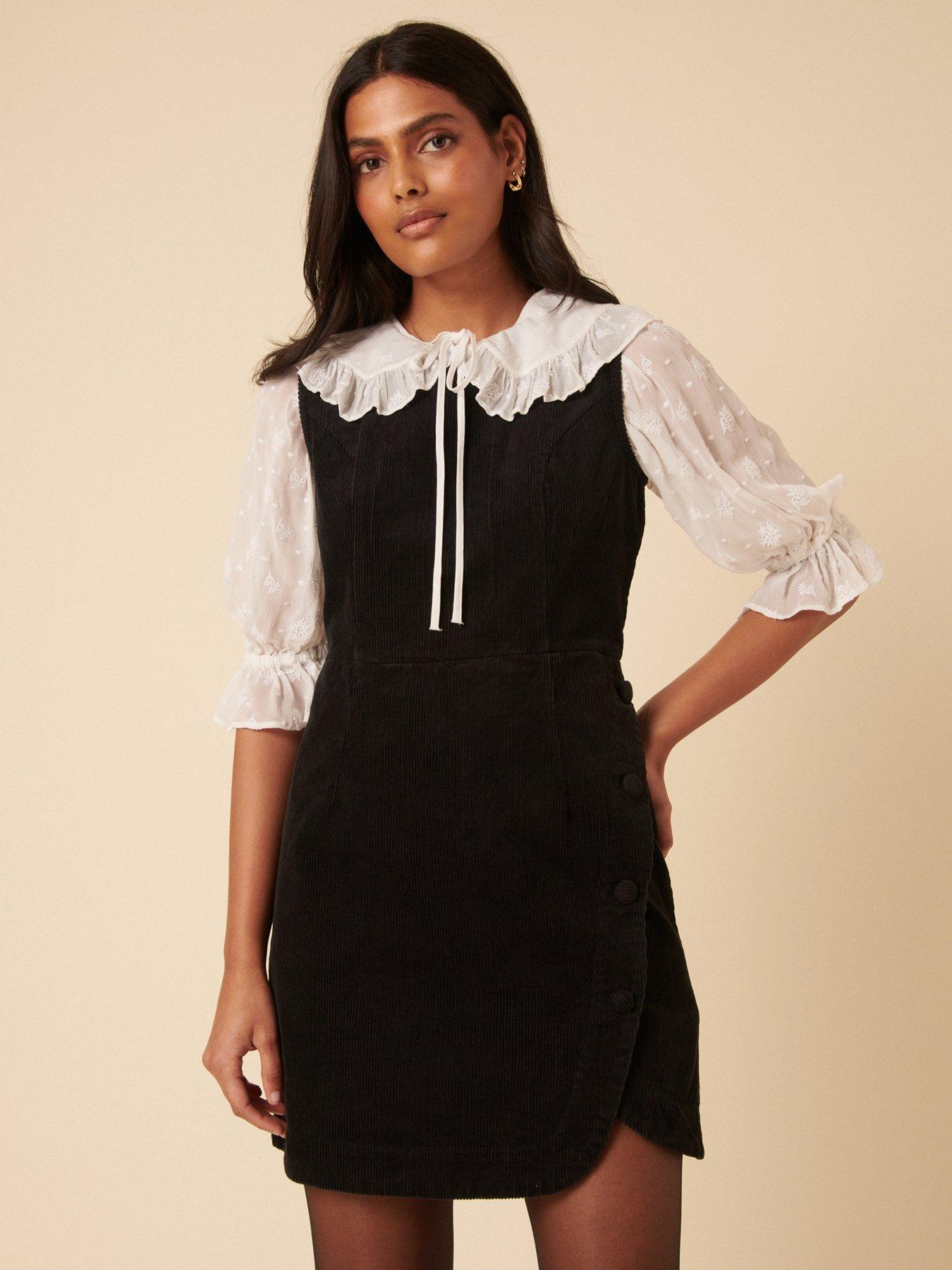 undefined Birch Pinafore Mini Dress Plain