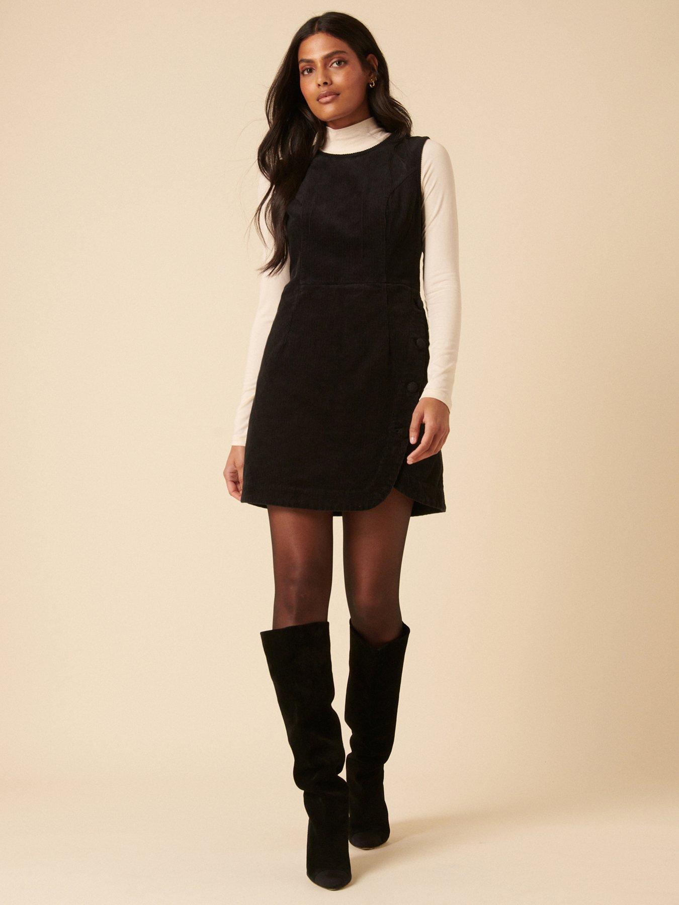 Nobodys Child Birch Pinafore Mini Cord Dress Plain - Black | Very