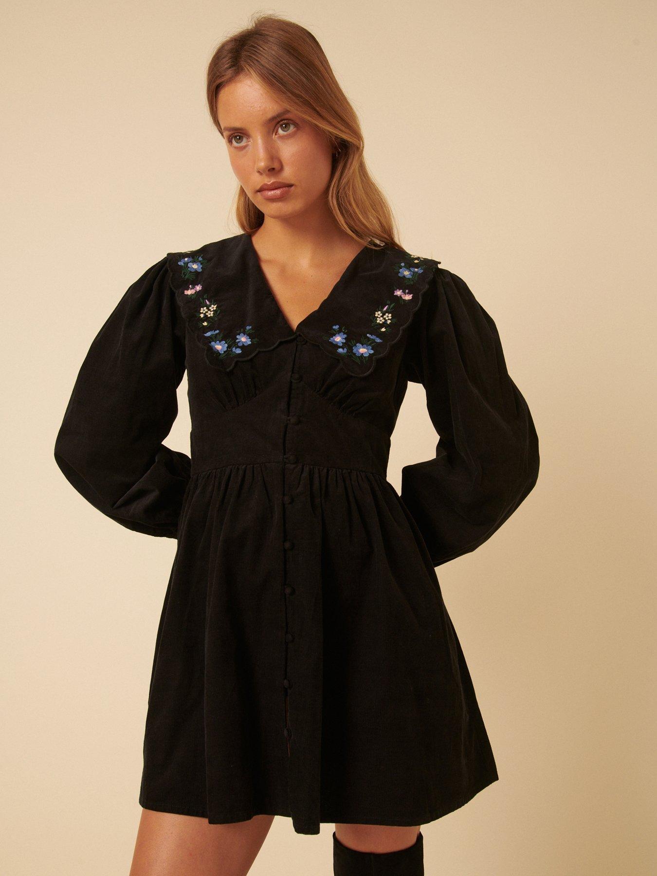 Nobodys Child Birdie Mini Cord Dress Embroidery - Black