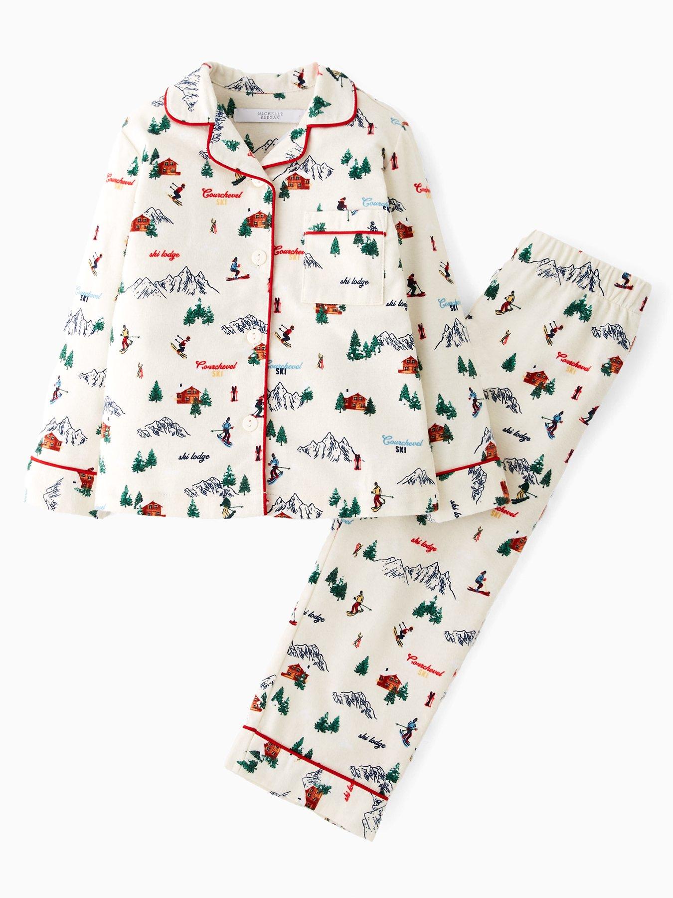 Image 2 of 6 of Michelle Keegan Kids Unisex&nbsp;Ski Print Family PJs - White