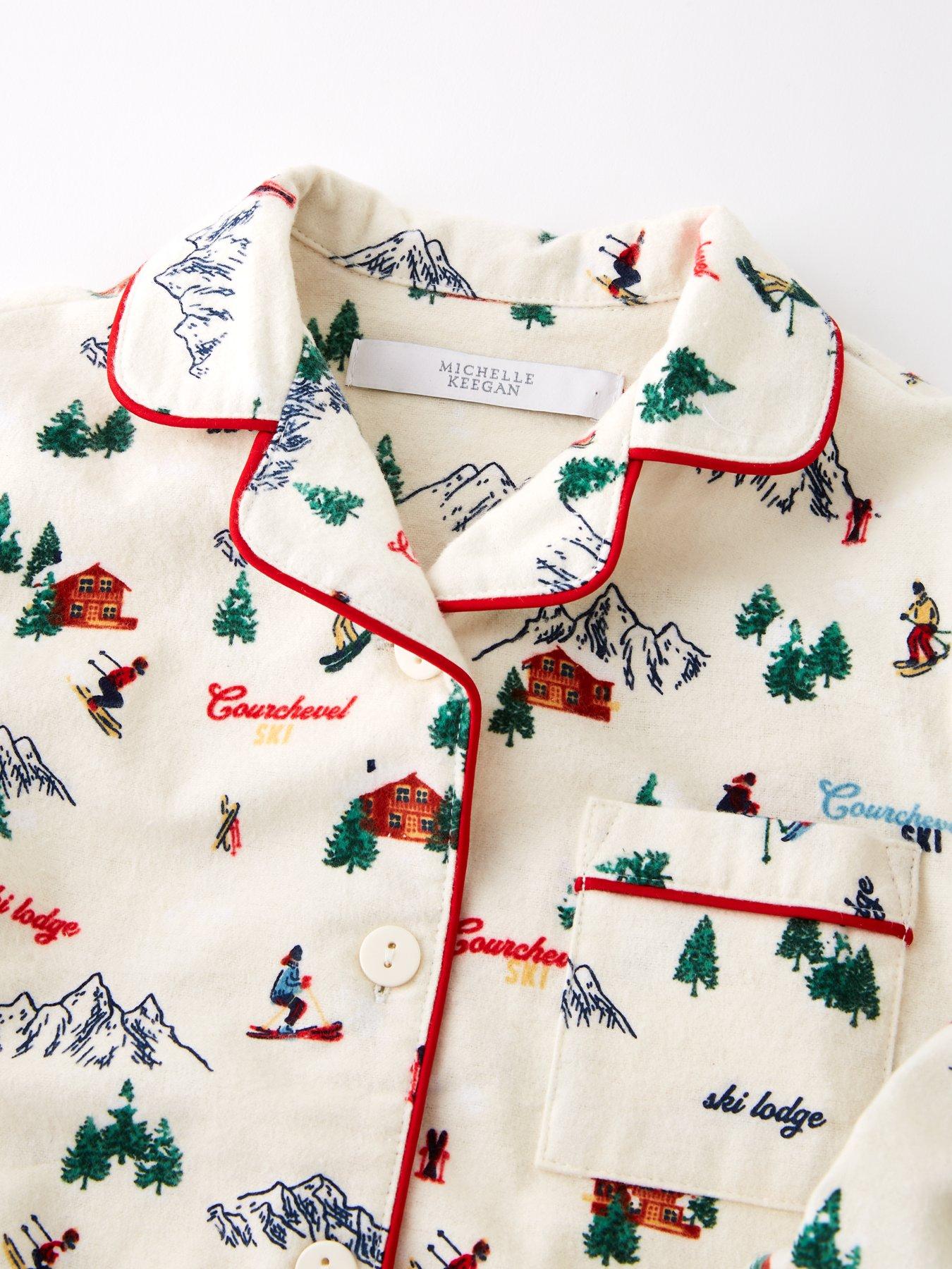Image 5 of 6 of Michelle Keegan Kids Unisex&nbsp;Ski Print Family PJs - White