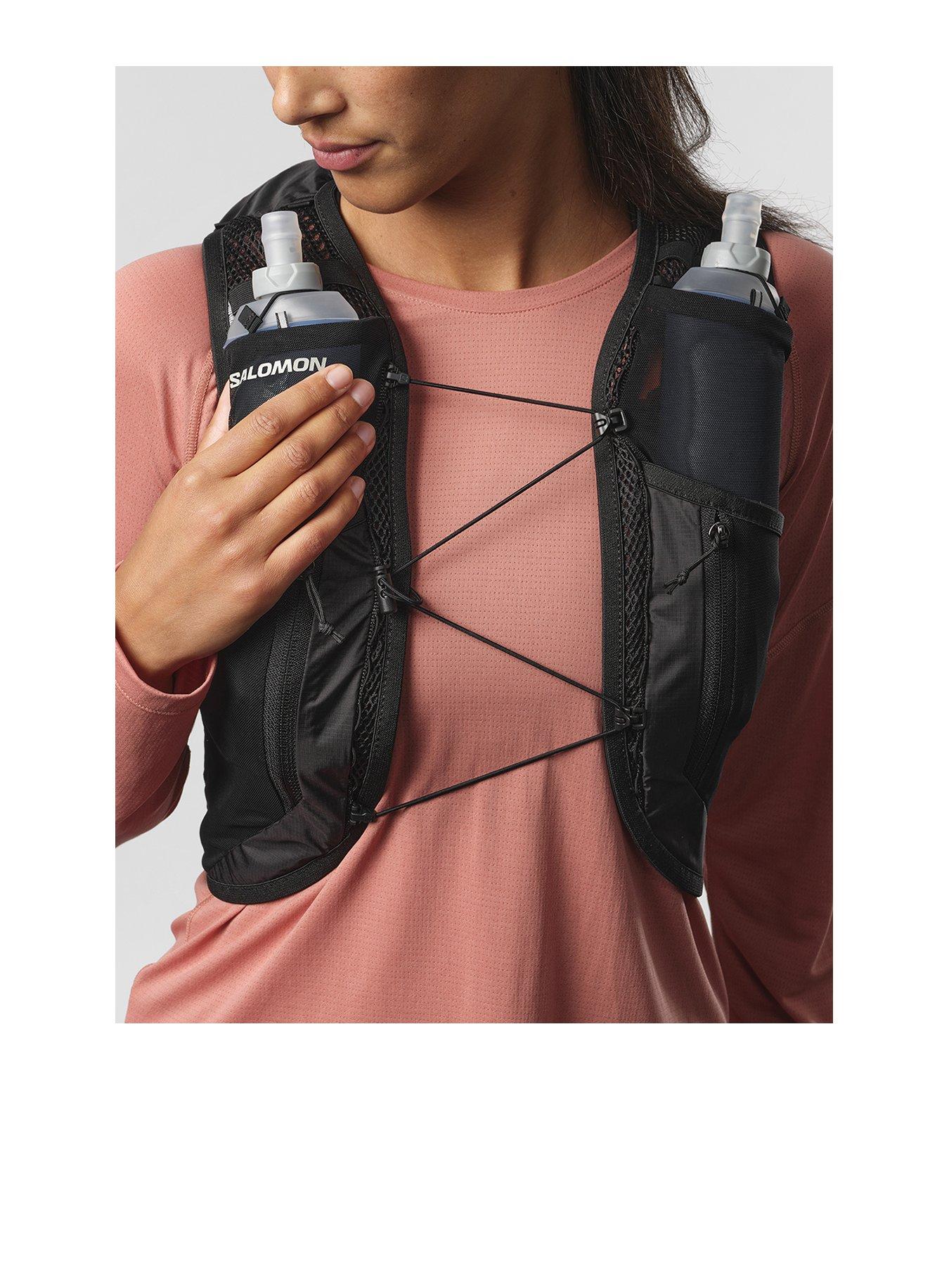 Image 1 of 5 of Salomon Women's Running Active Skin 12 Hydration Vest Set - Black