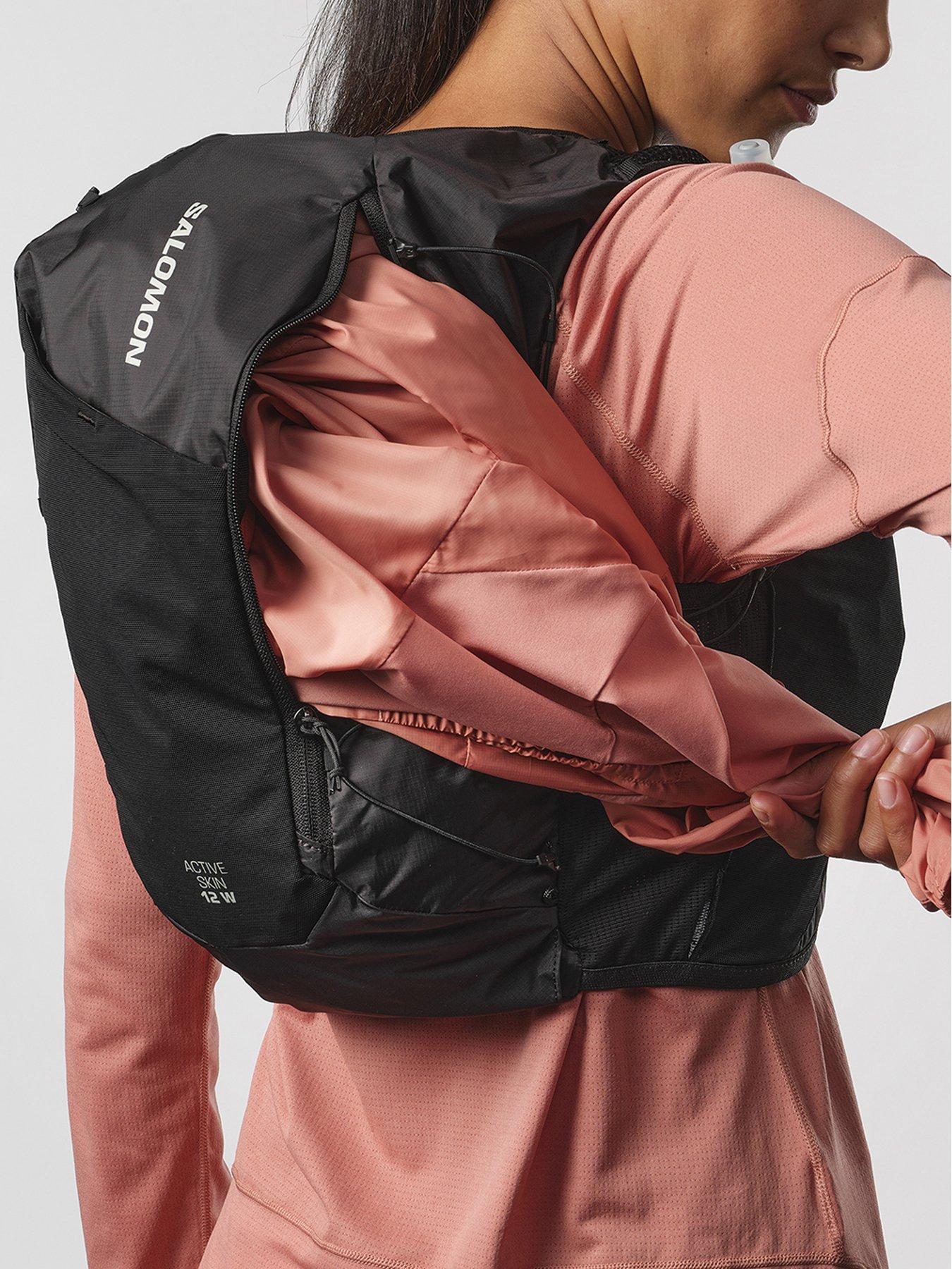 Image 4 of 5 of Salomon Women's Running Active Skin 12 Hydration Vest Set - Black