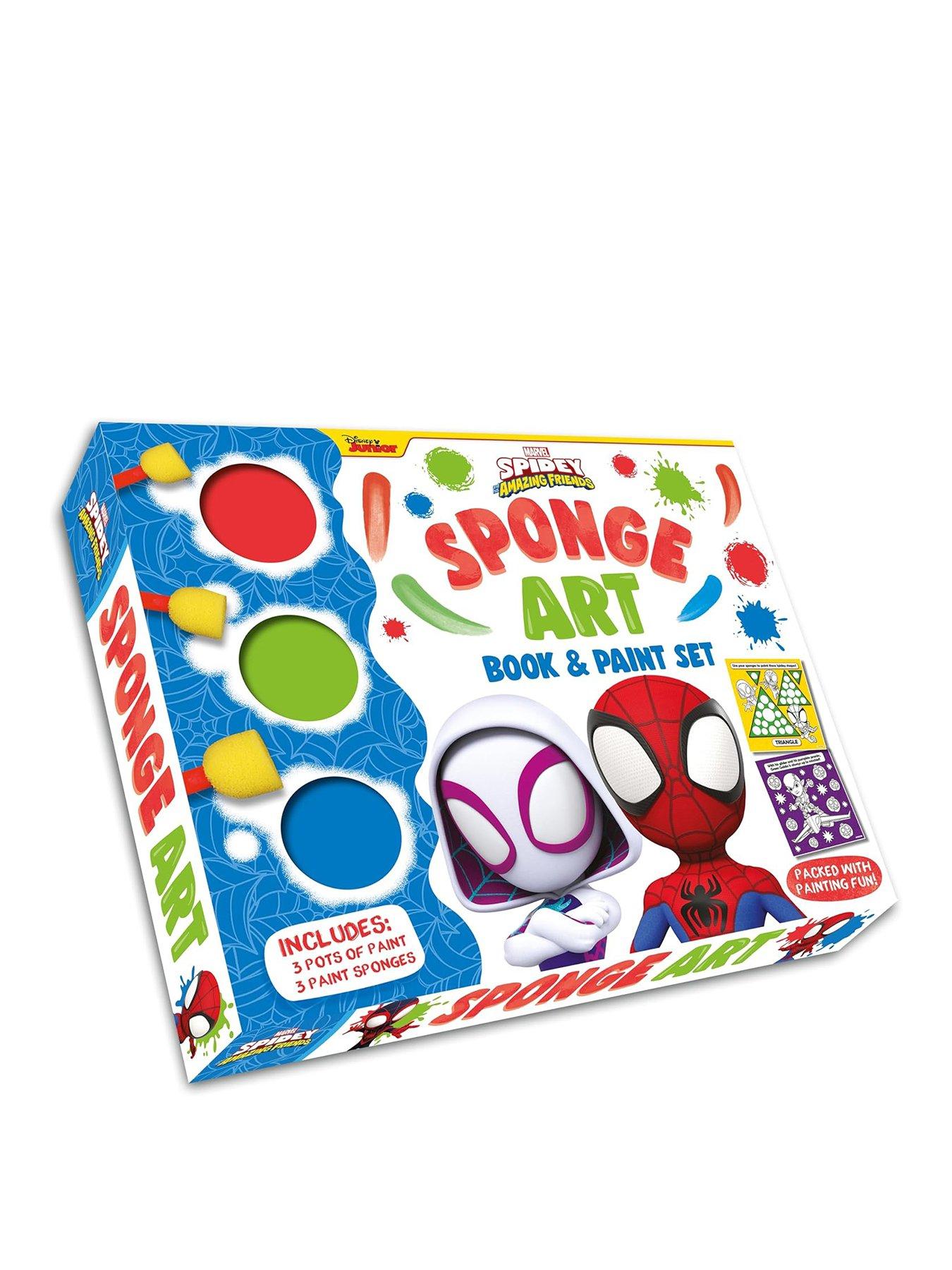 undefined Marvel Spidey and his Amazing Friends Sponge Art Book & Paint Set