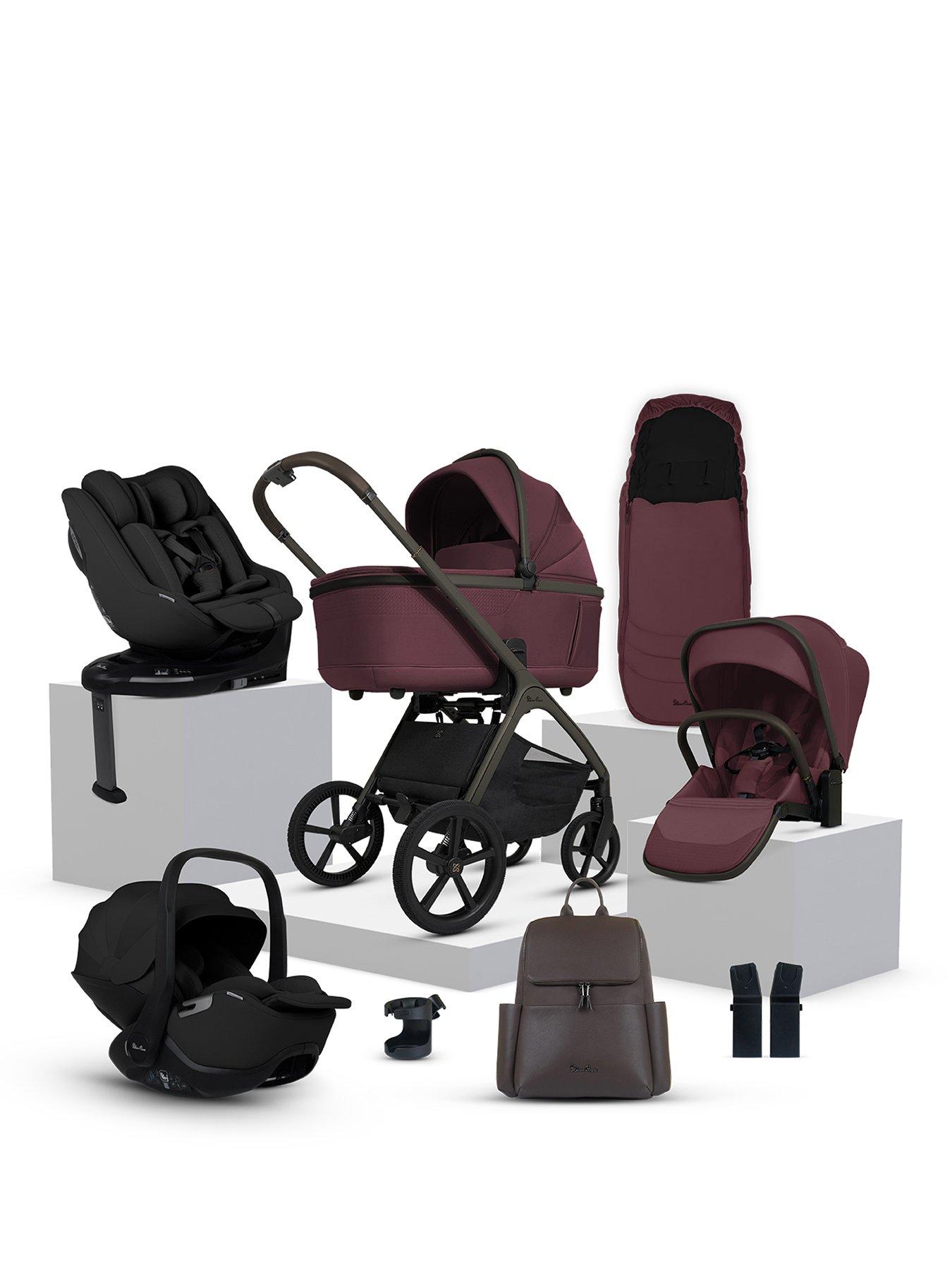 Silver Cross Cove Ultimate 360 Family Car Seat Bundle - Damson - Iconic Black Car Seats