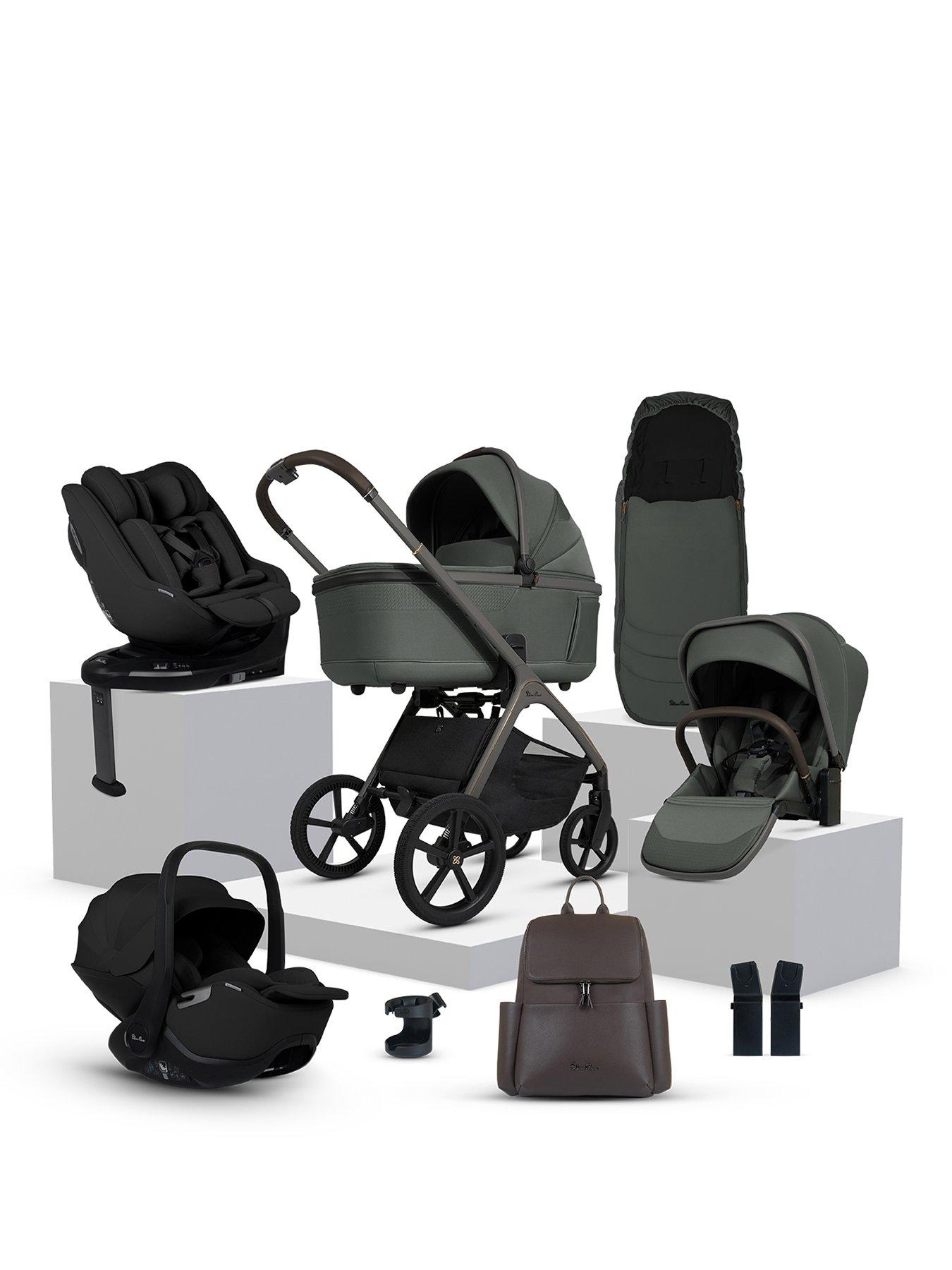 Silver Cross Cove Ultimate 360 Family Car Seat Bundle - Pewter - Iconic Black Car Seats