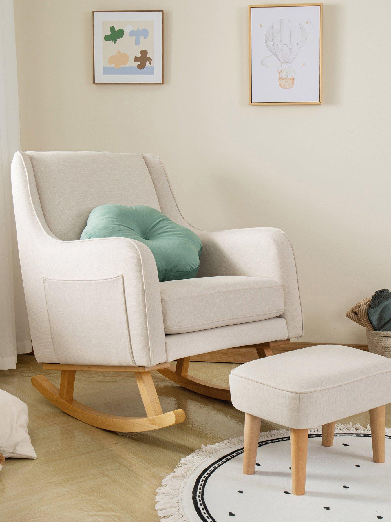 Image 1 of 7 of Babymore Ida Nursing Chair with Stool - Ivory