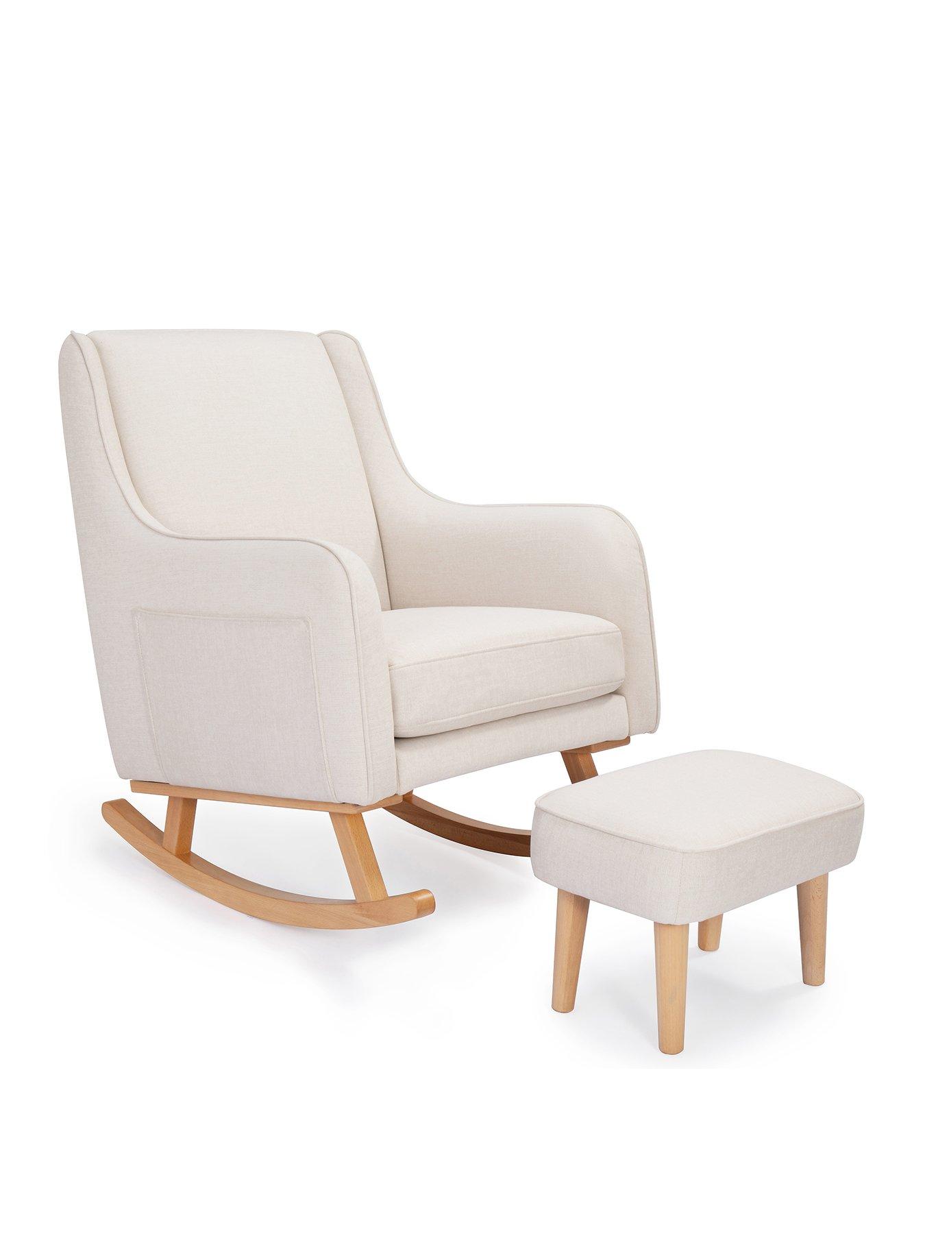 Image 2 of 7 of Babymore Ida Nursing Chair with Stool - Ivory