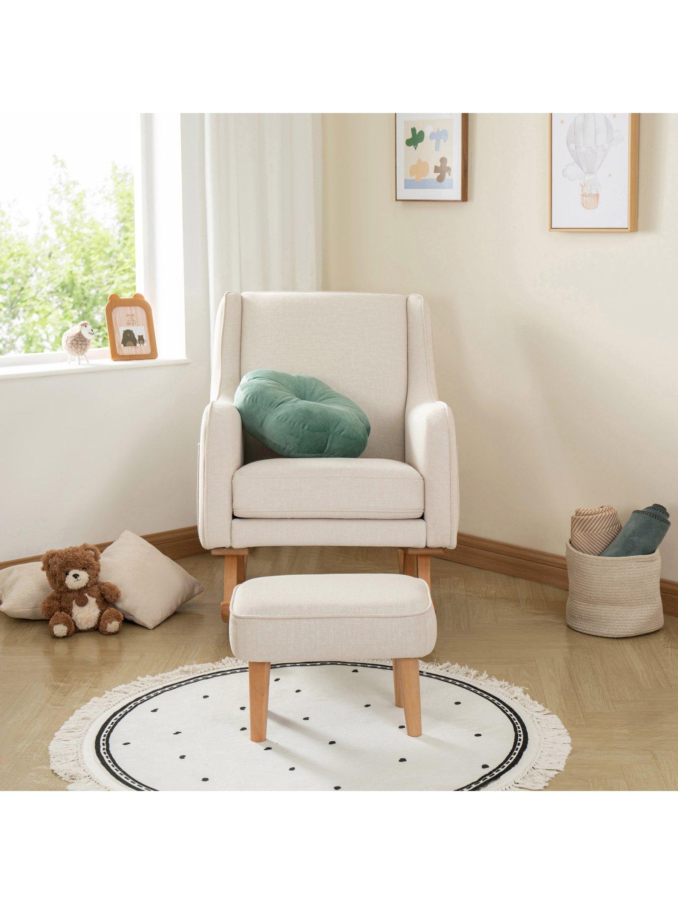 Image 5 of 7 of Babymore Ida Nursing Chair with Stool - Ivory