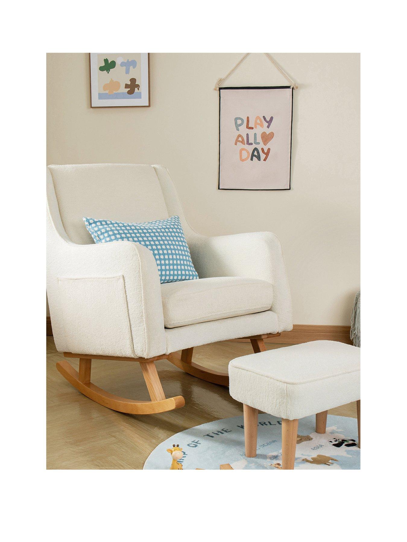 undefined Ida Nursing Chair with Stool - Bouclé