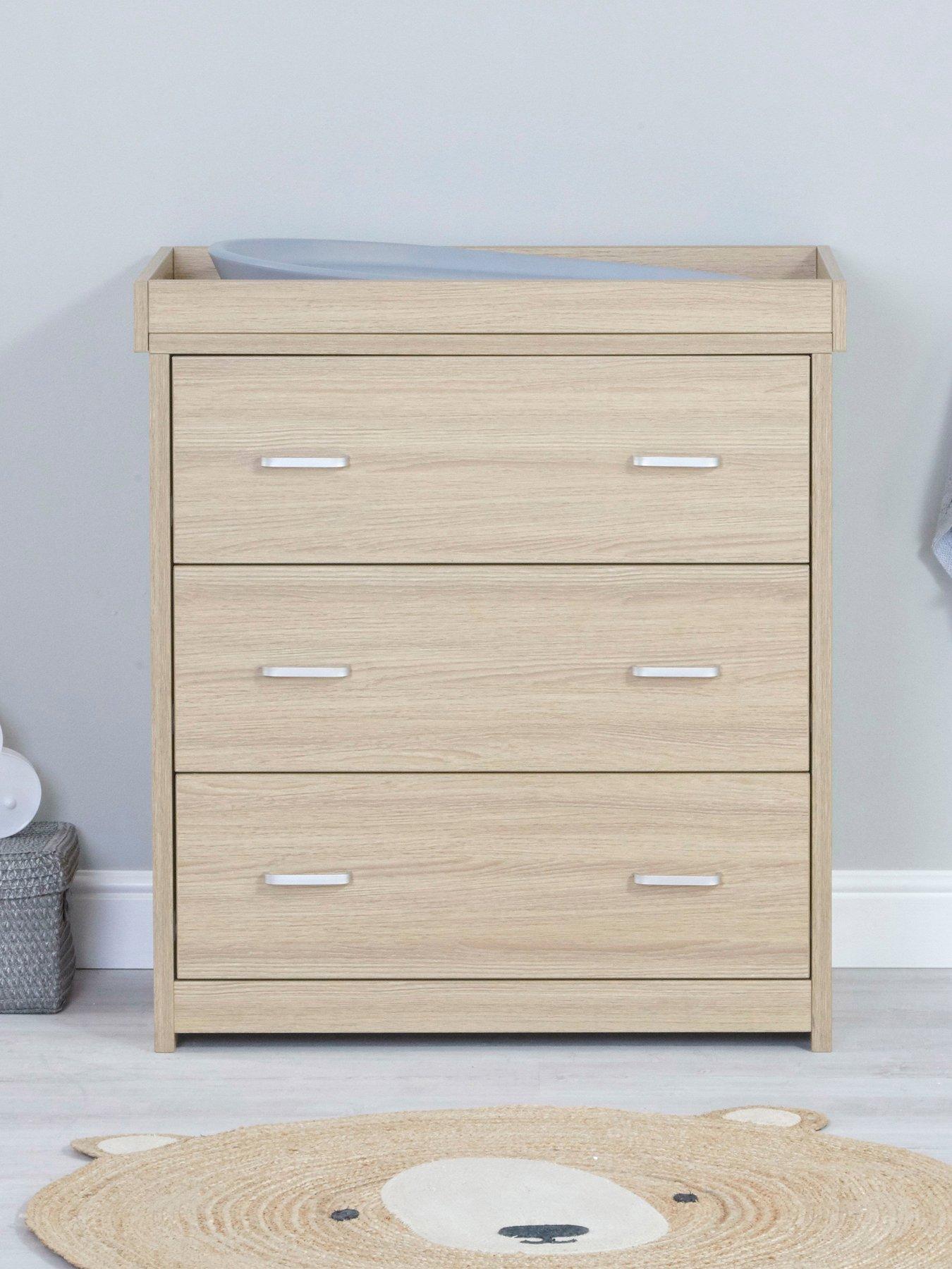 Image 4 of 5 of Babymore Veni 2 Piece Room Set with Drawer - Oak