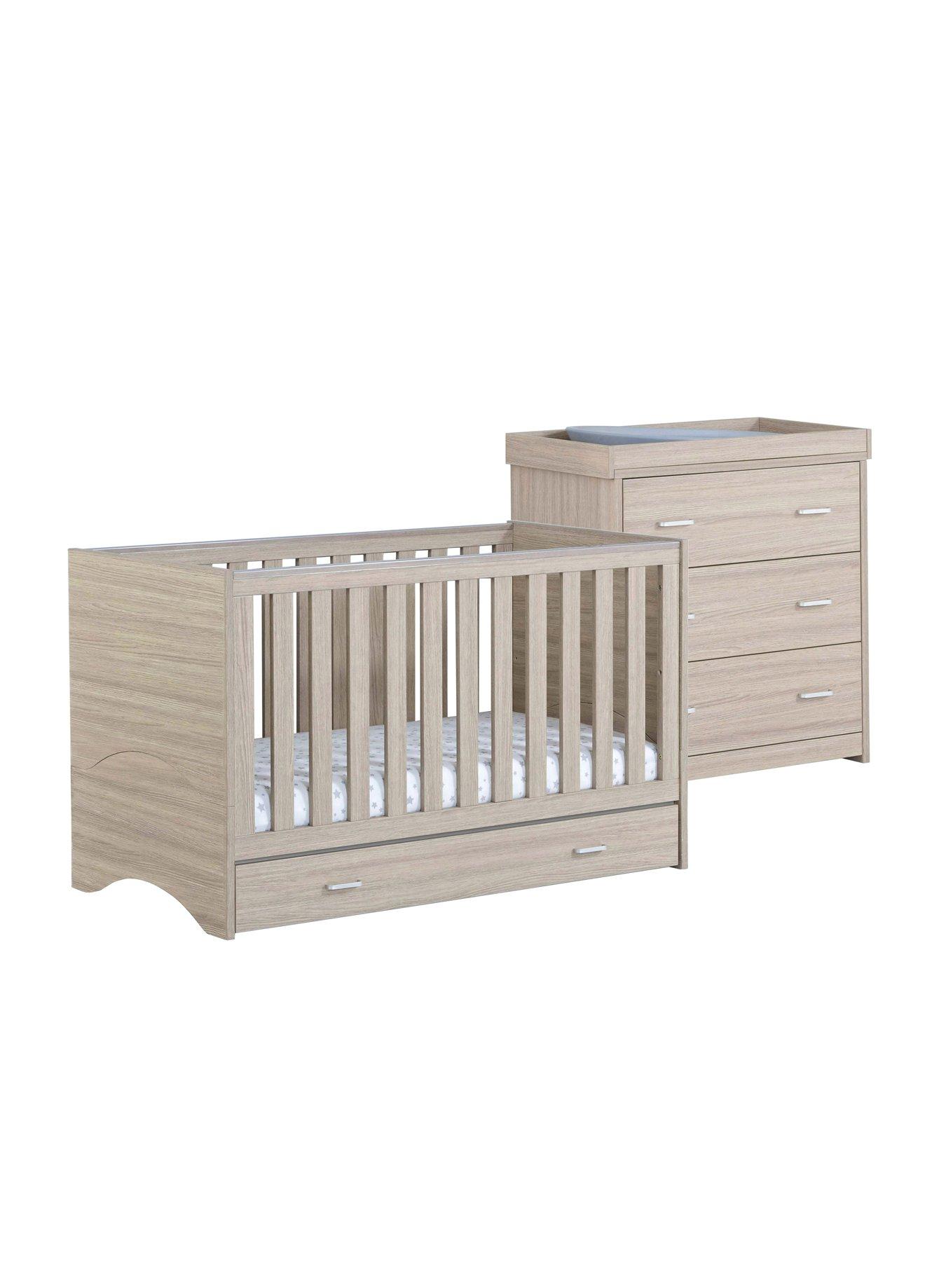 Image 5 of 5 of Babymore Veni 2 Piece Room Set with Drawer - Oak