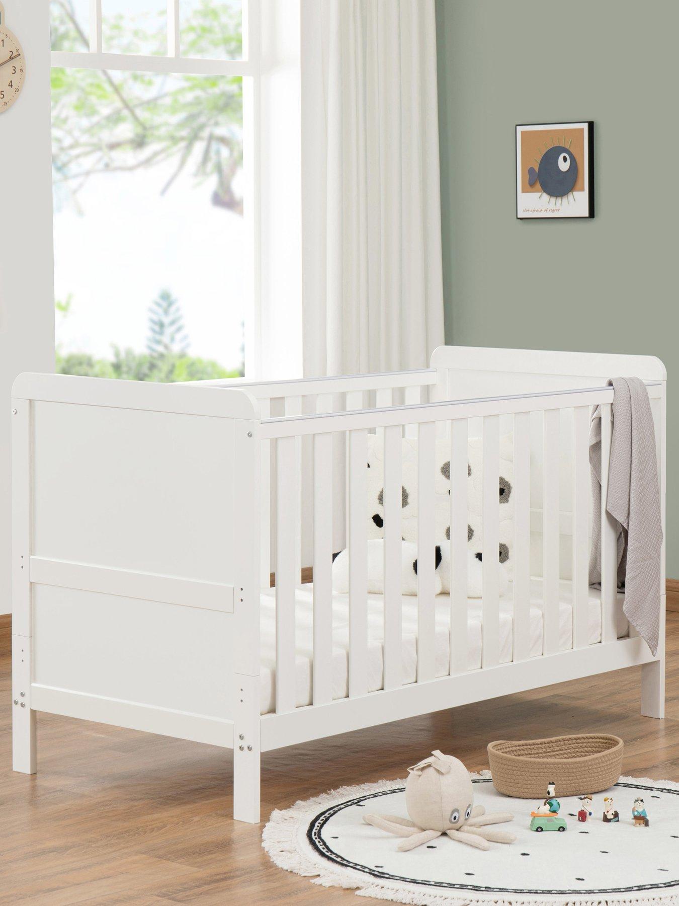 Image 1 of 7 of Babymore Caro Urban Cot Bed - White