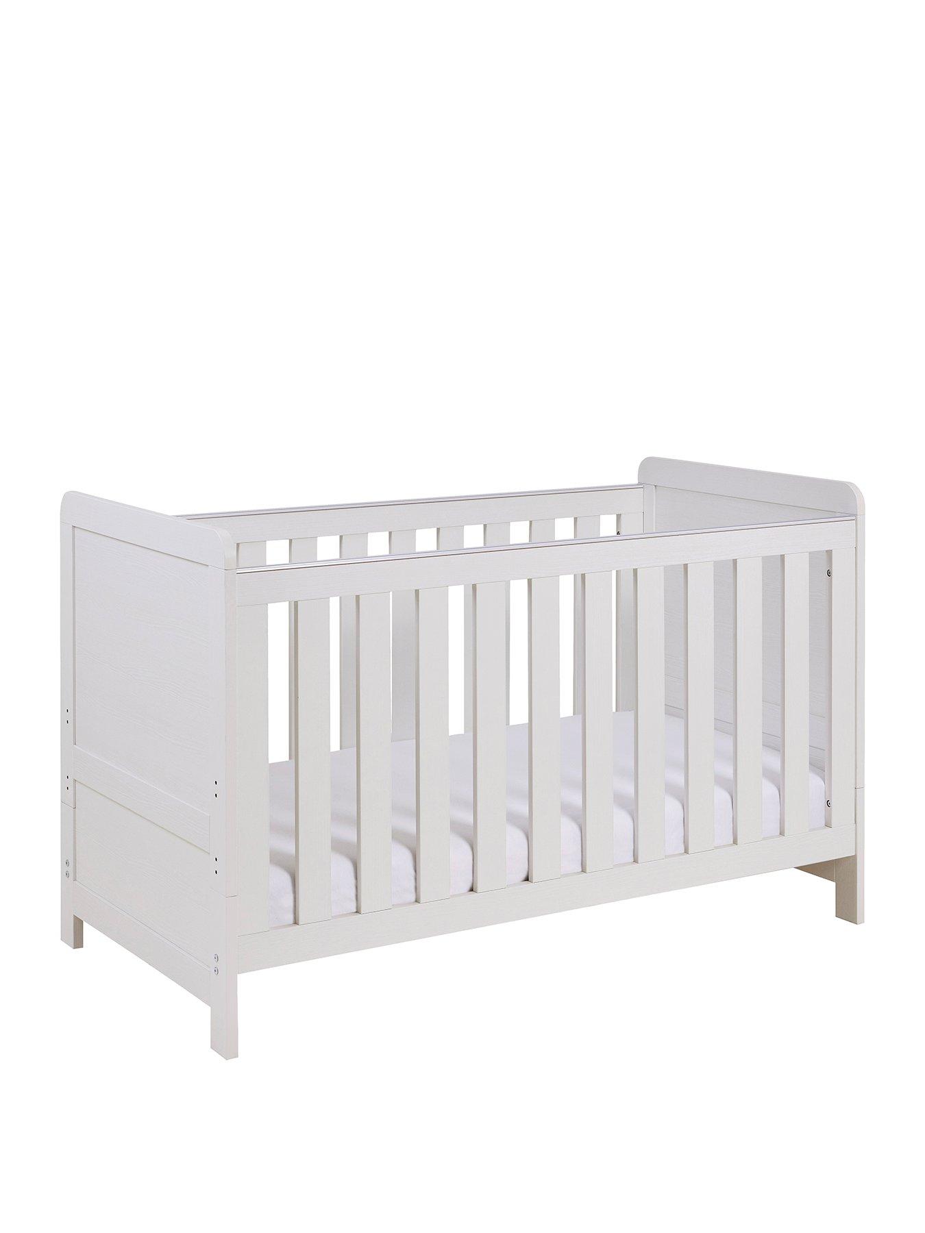 Image 2 of 6 of Babymore Caro Cot Bed - White Wash