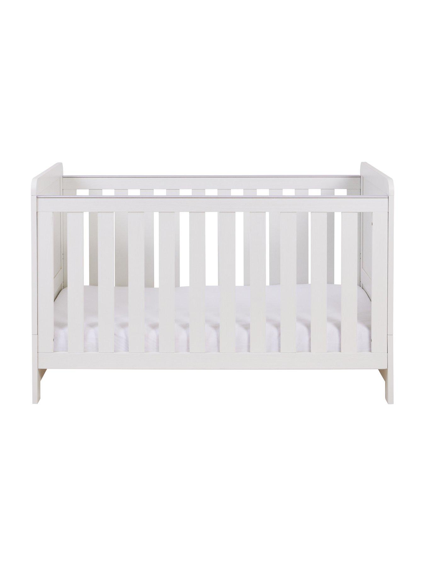 Image 6 of 6 of Babymore Caro Cot Bed - White Wash