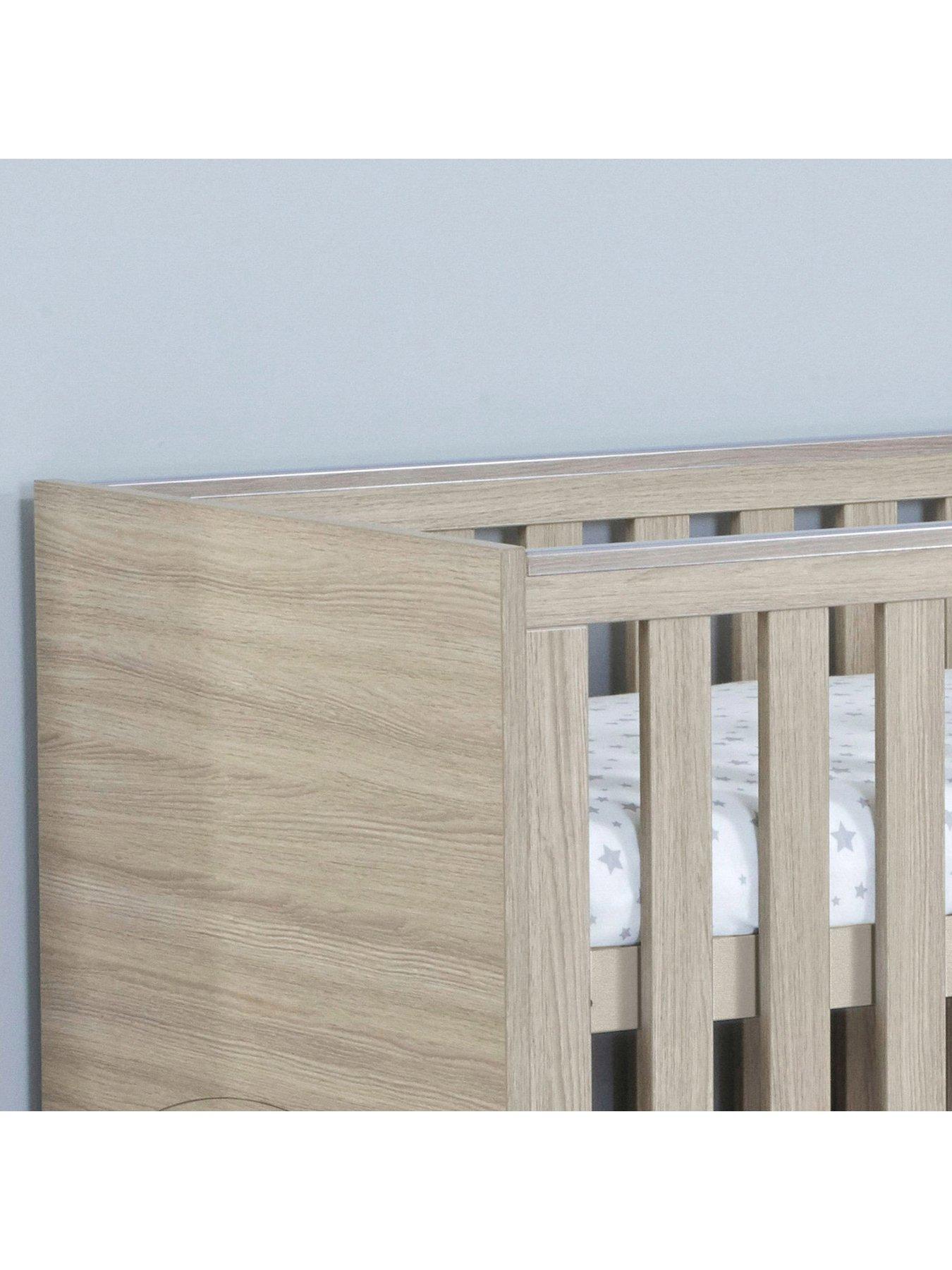 Image 3 of 5 of Babymore Veni Cot Bed With Drawer - Oak