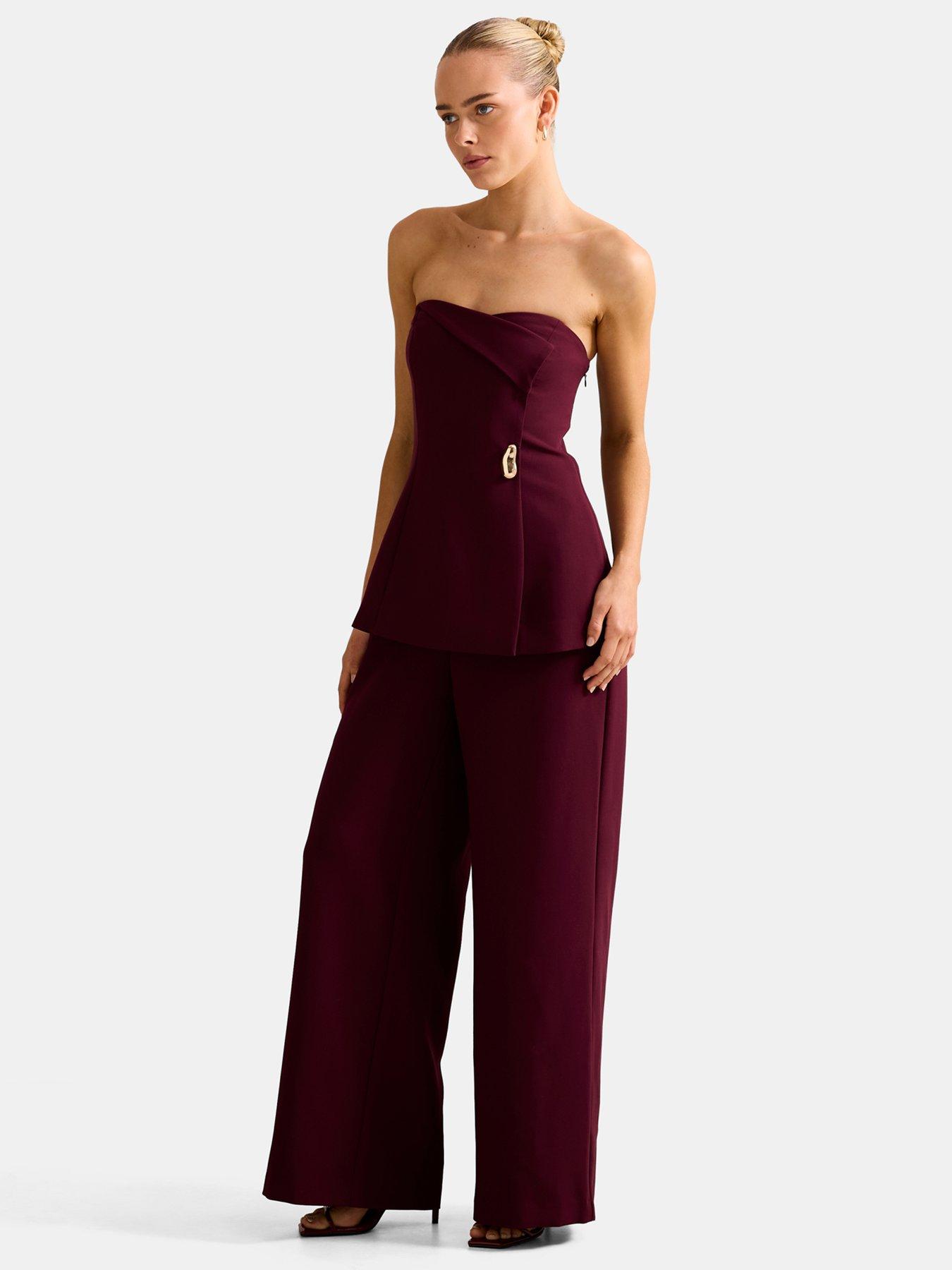 Forever New Joanna Strapless Fold Over Jumpsuit - Purple