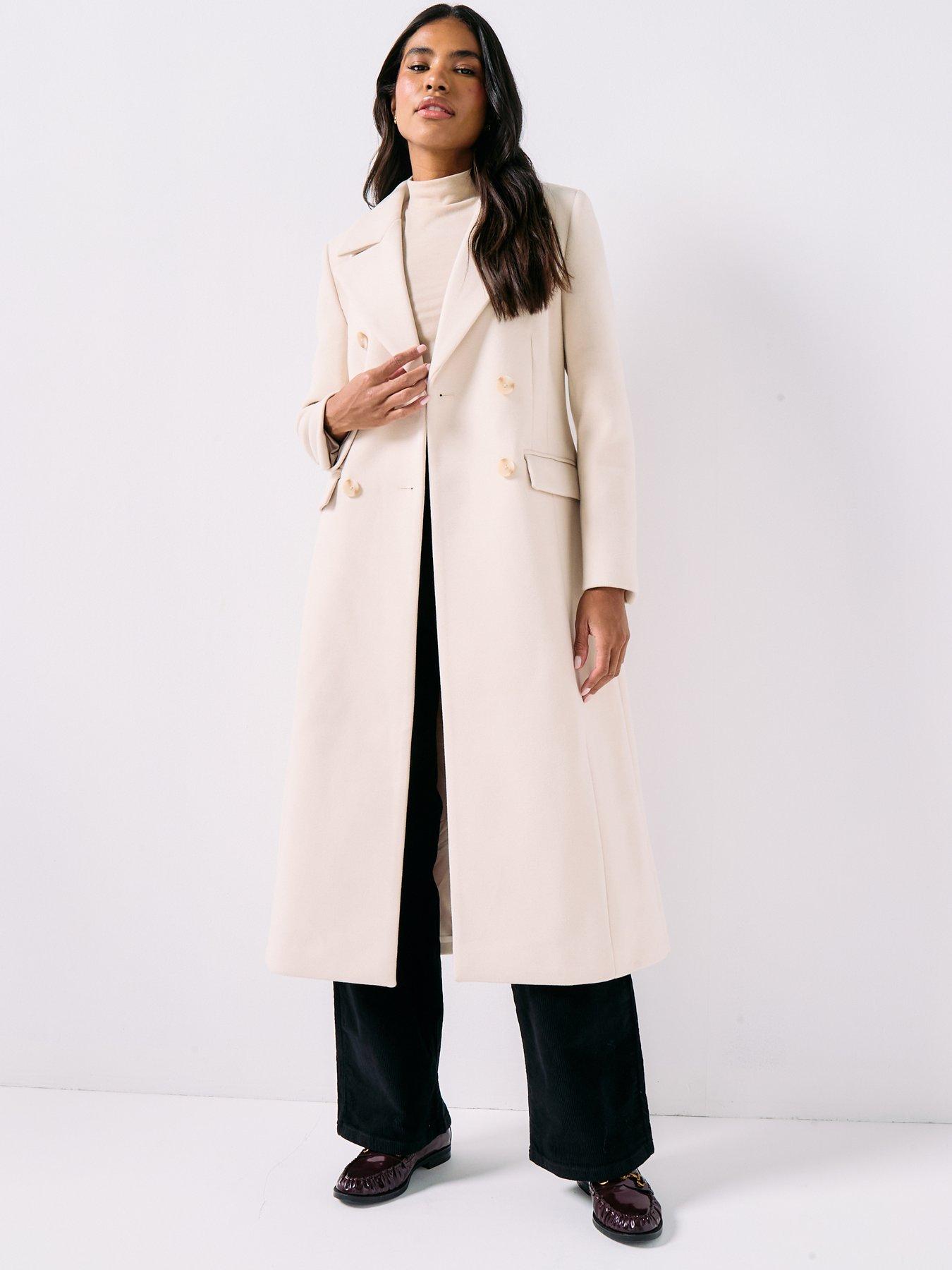 Forever New Hannah Maxi Coat - Cream
