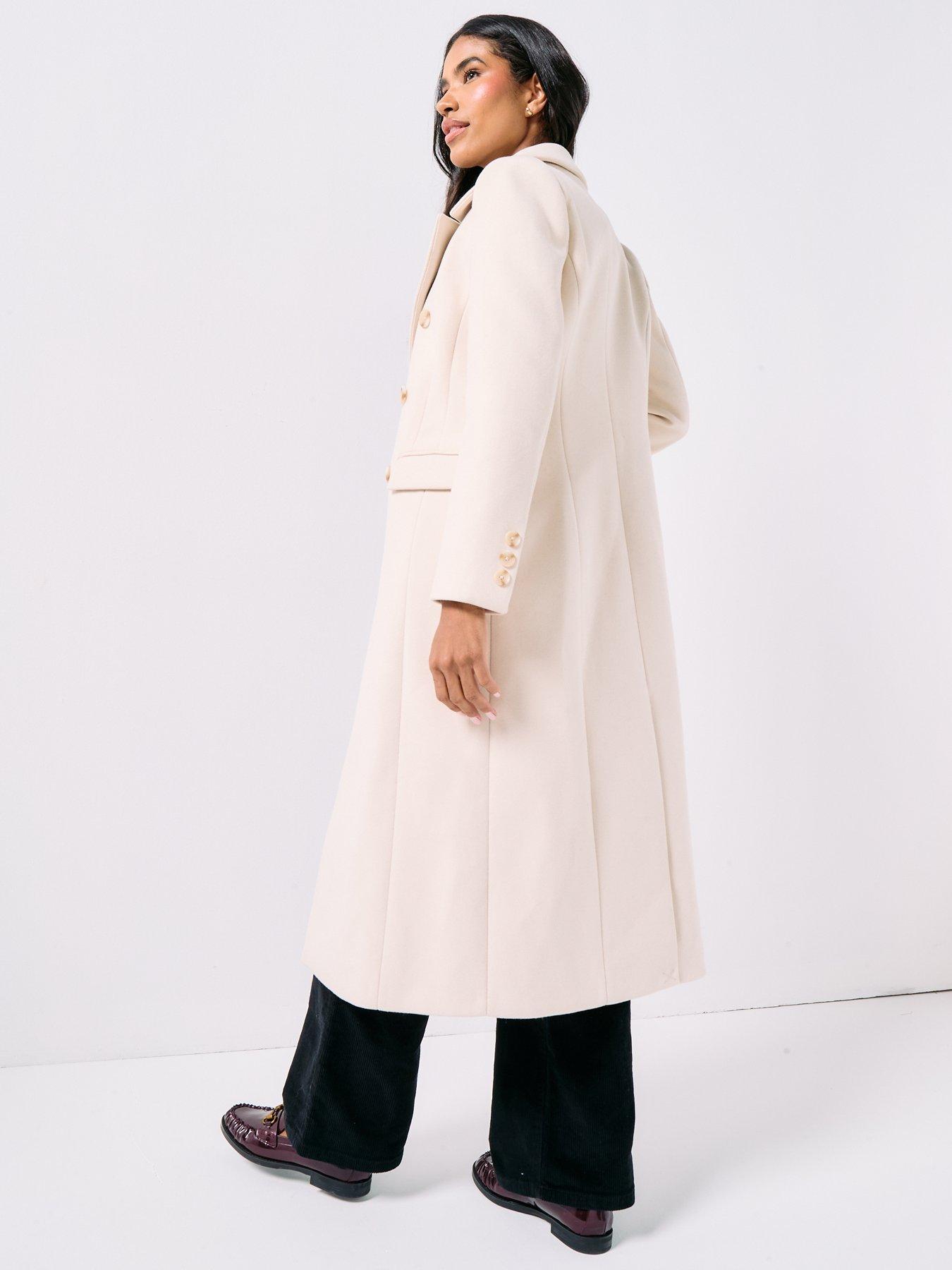 Image 2 of 6 of Forever New Hannah Longline Coat - Cream
