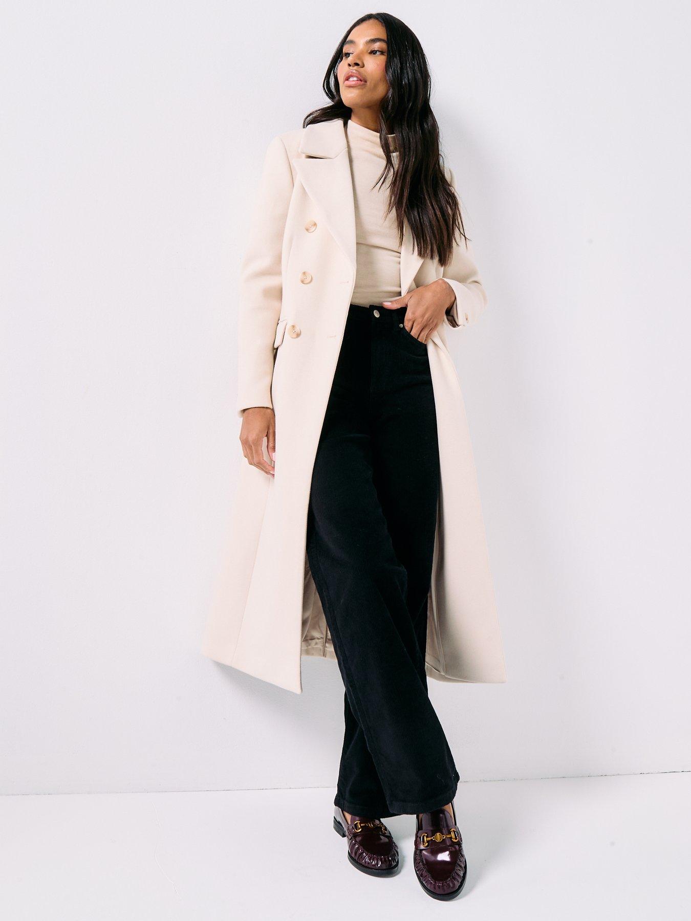 Image 3 of 6 of Forever New Hannah Longline Coat - Cream
