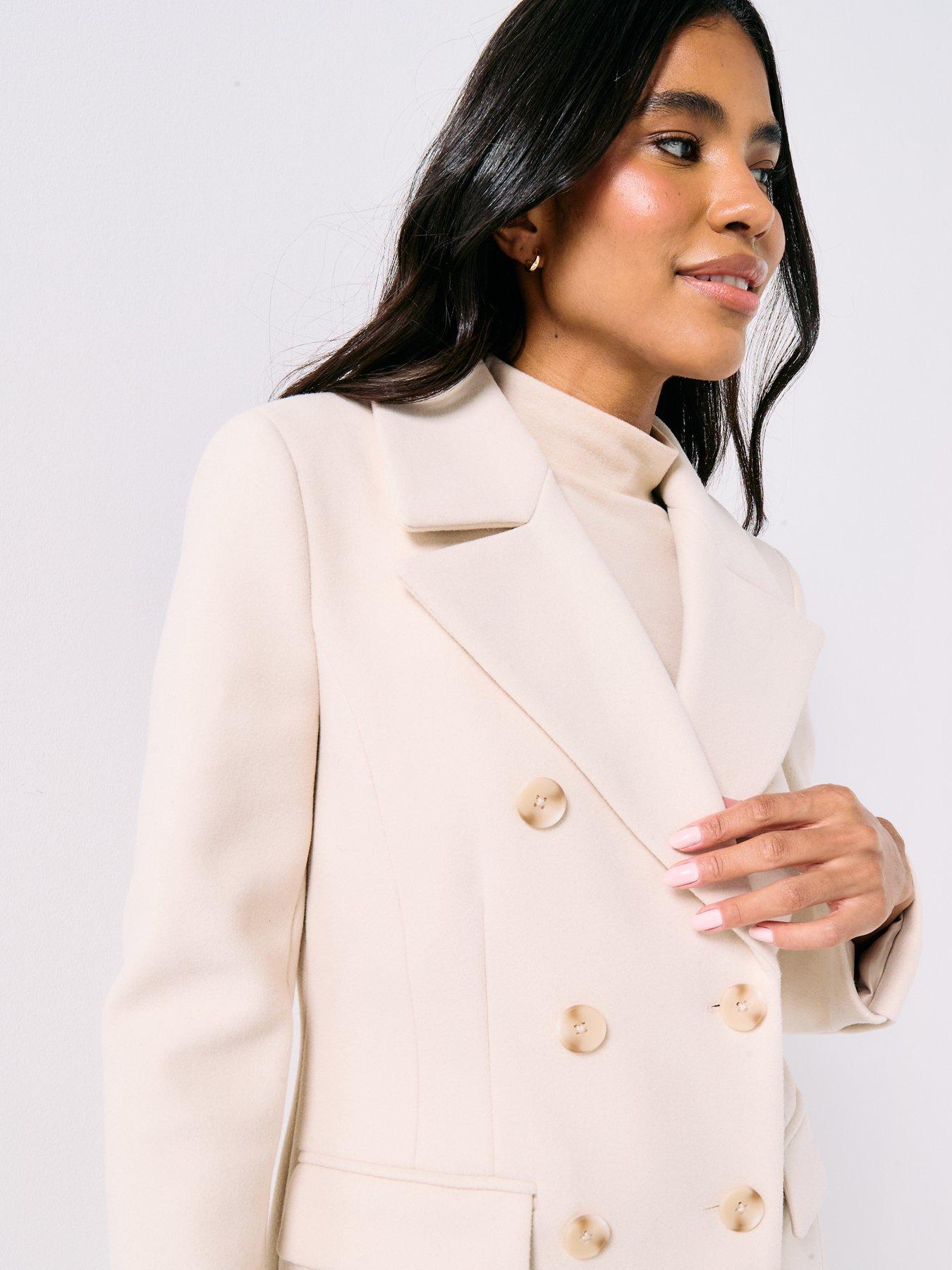 Image 4 of 6 of Forever New Hannah Longline Coat - Cream