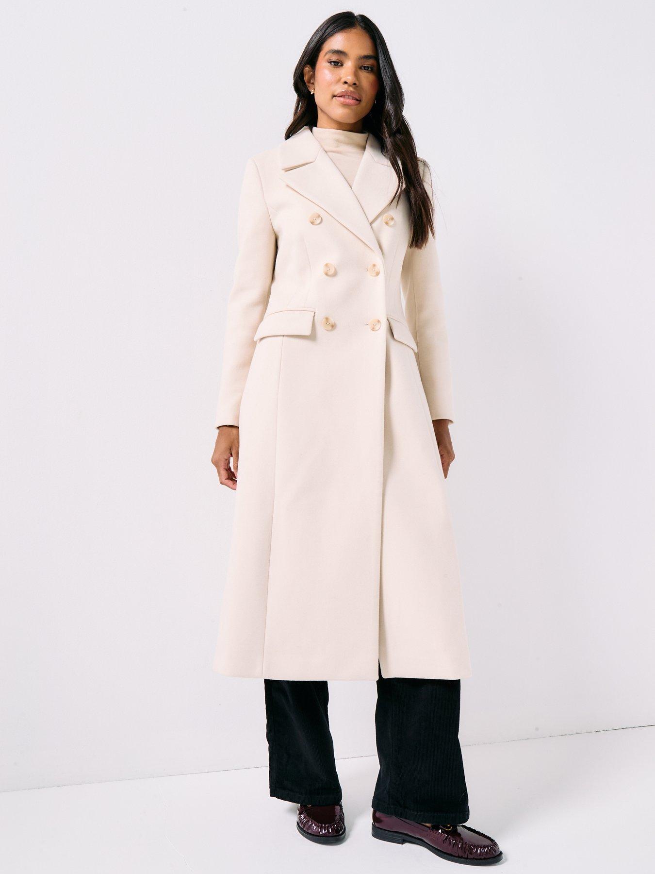 Image 5 of 6 of Forever New Hannah Longline Coat - Cream