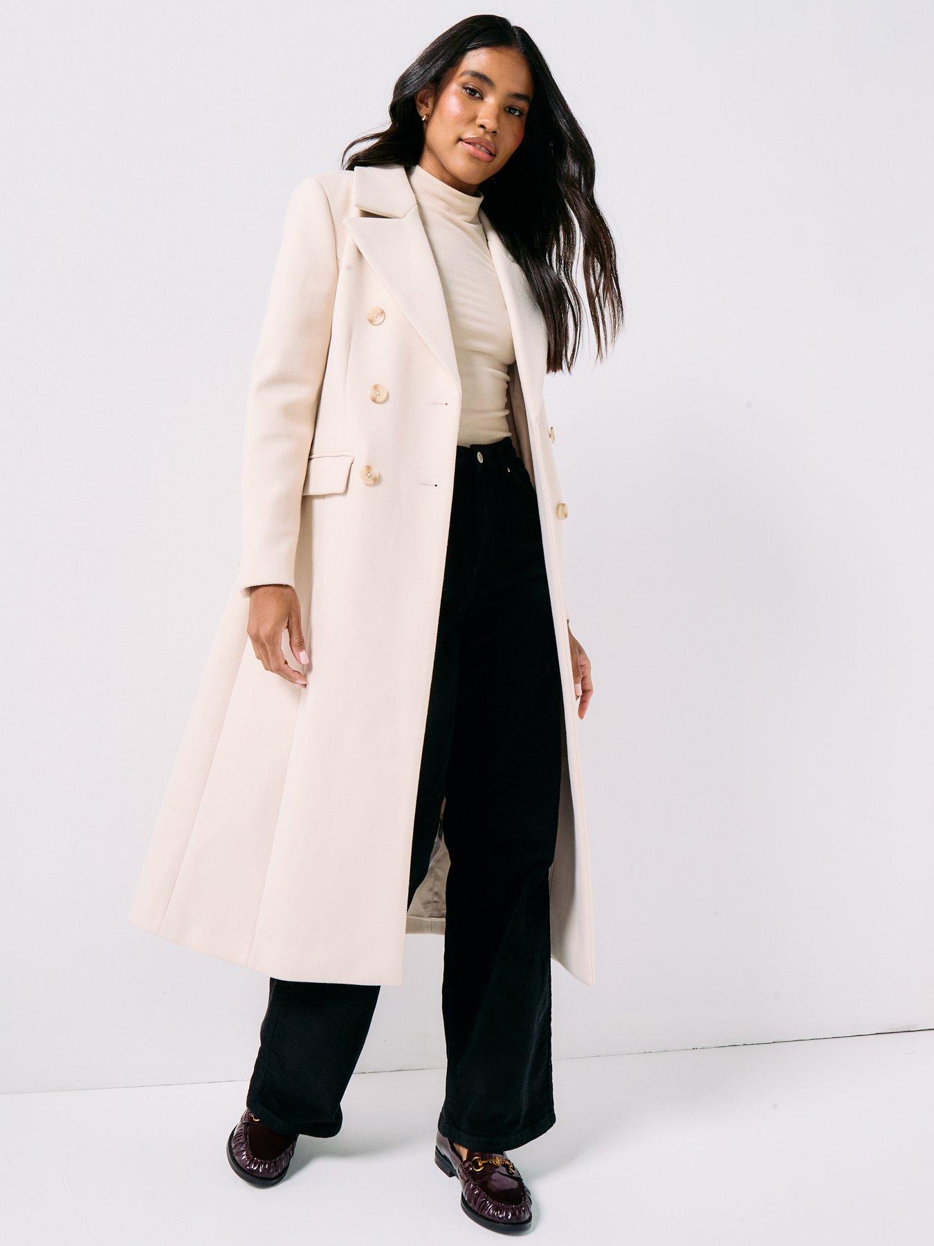 Image 6 of 6 of Forever New Hannah Longline Coat - Cream
