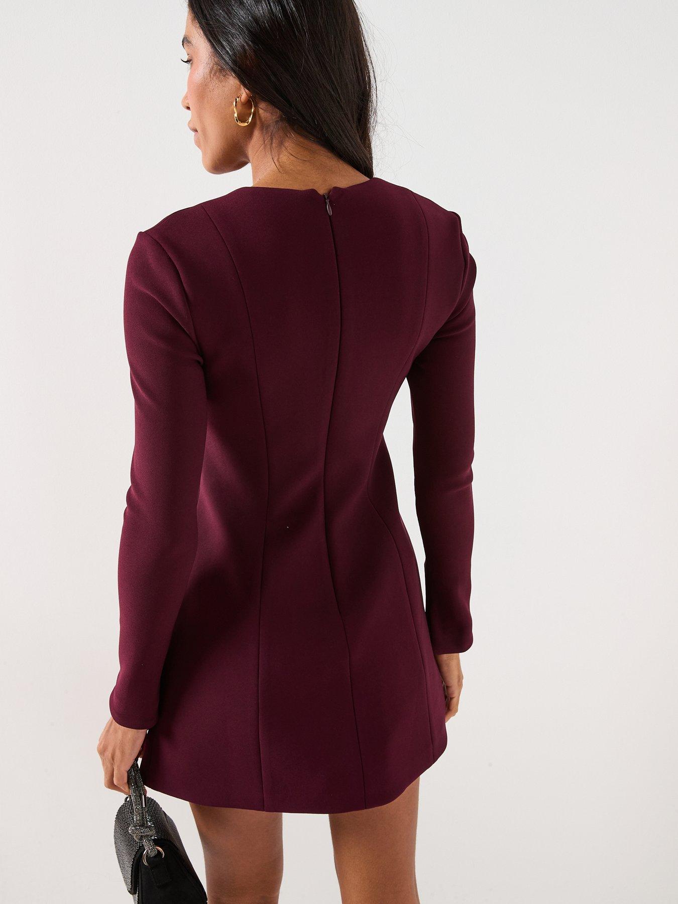 Forever New Ruby Long Sleeve Structured Mini Dress - Purple | Very