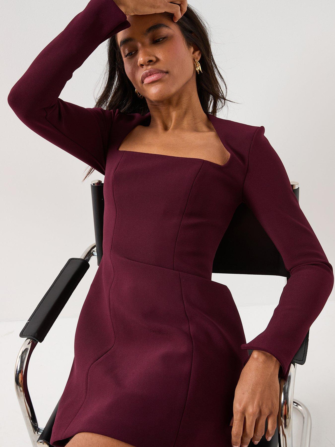 Forever New Ruby Long Sleeve Structured Mini Dress - Purple | Very