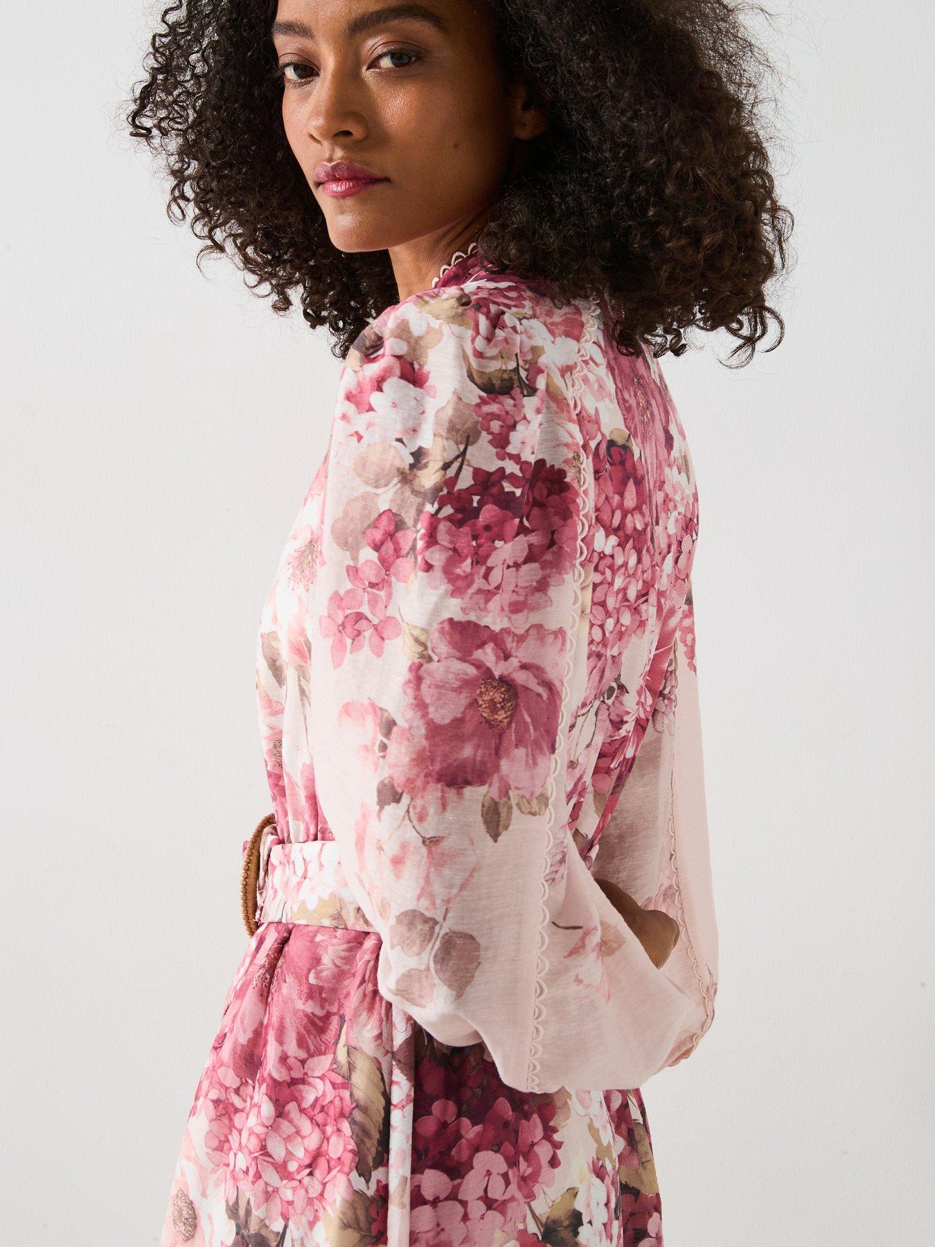 Image 5 of 6 of Forever New Peyton Trim Detail Midi Dress - Pink