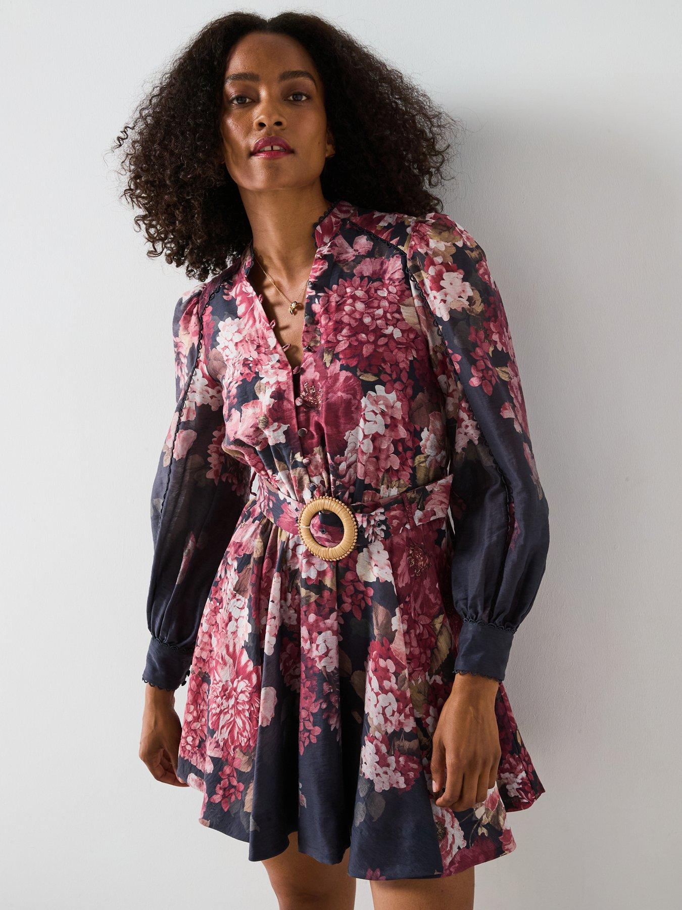 Image 1 of 6 of Forever New Vienna Trim Detail Skater Dress - Navy
