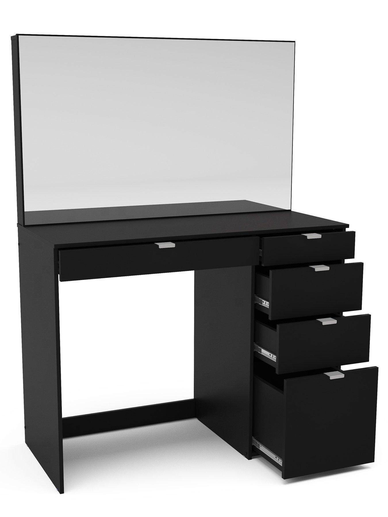 Image 4 of 6 of Birlea Ava 5 Drawer Dressing Table - Black