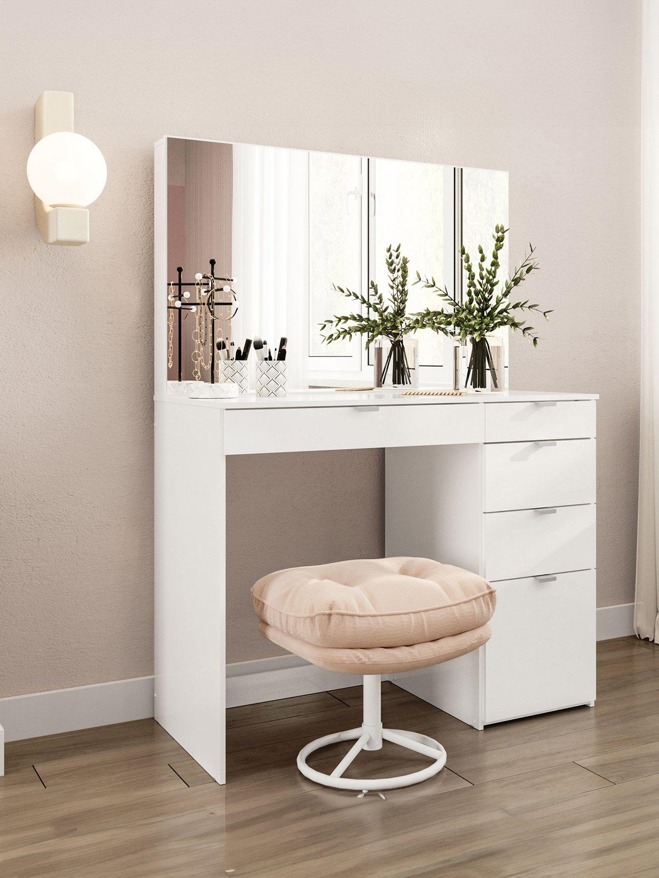 Image 1 of 5 of Birlea Ava 5 Drawer Dressing Table - White