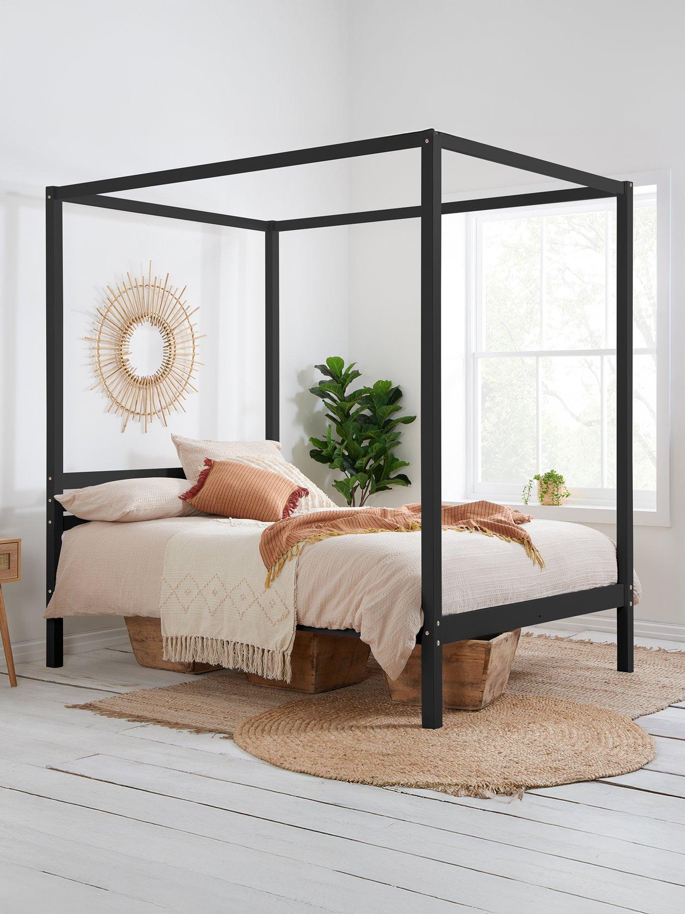 undefined Mercia Four Poster Double Bed - Black