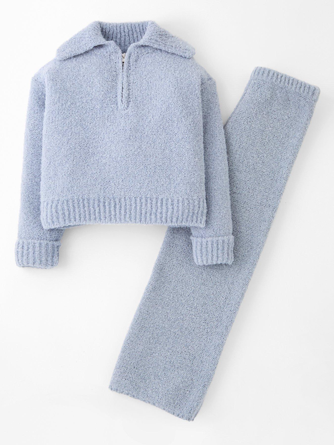 The Very Collection Half Zip Knit Set - Blue