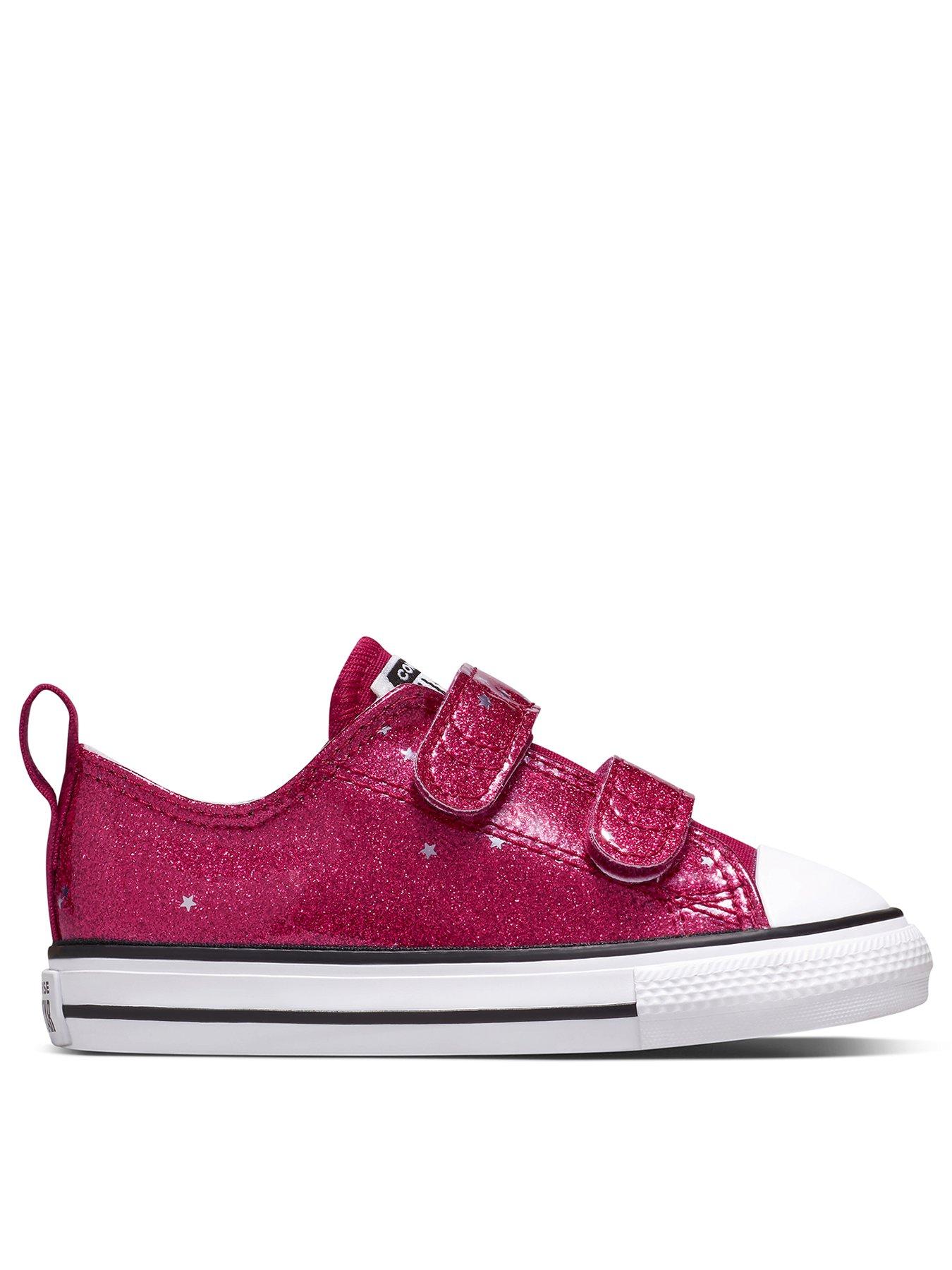 undefined Infants Converse Chuck Taylor All Star Glitter Easy-on Low Top -pink