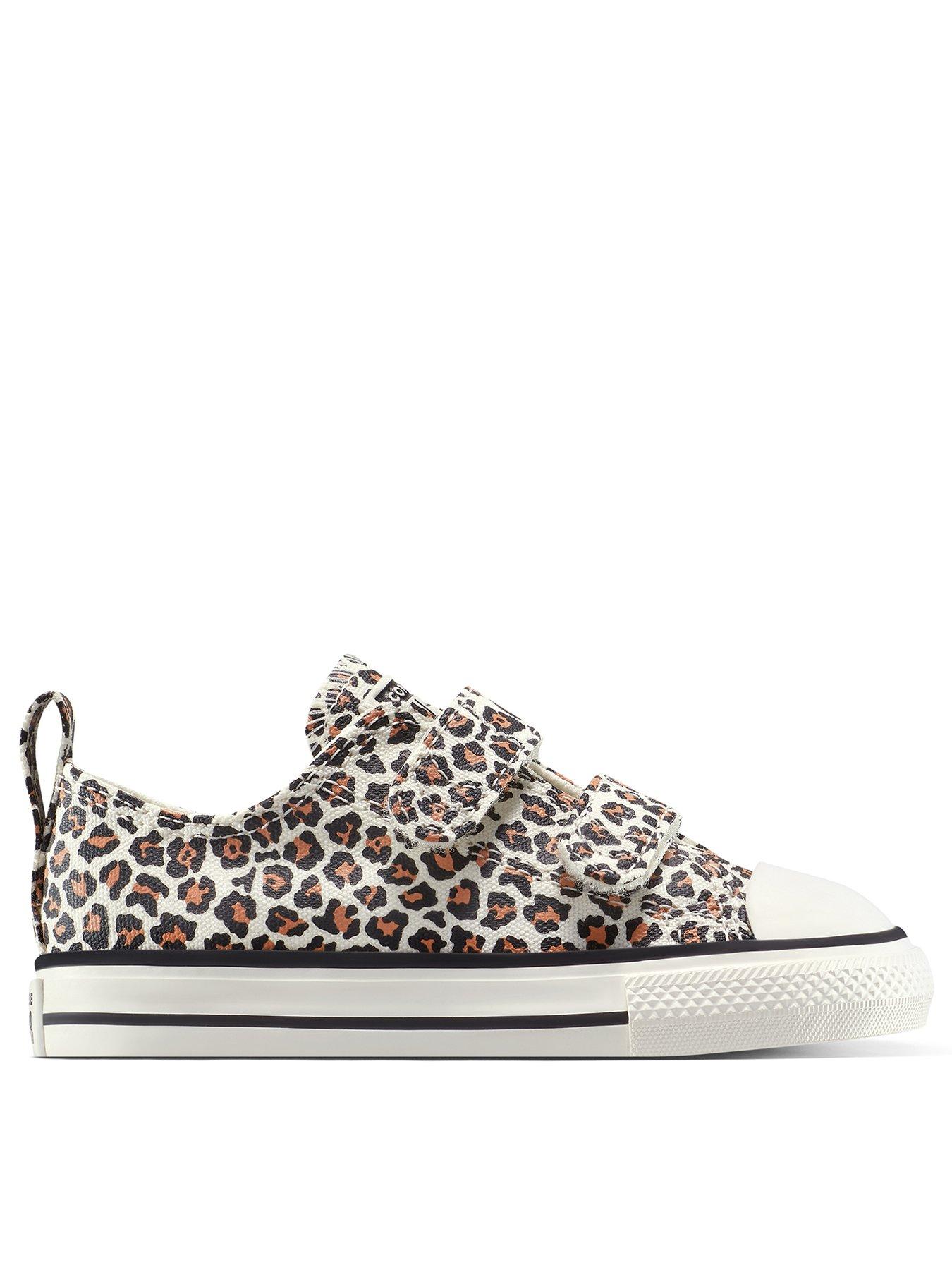 Converse Infants Animal Print Chuck Taylor All Star 2V Ox Trainers - Brown