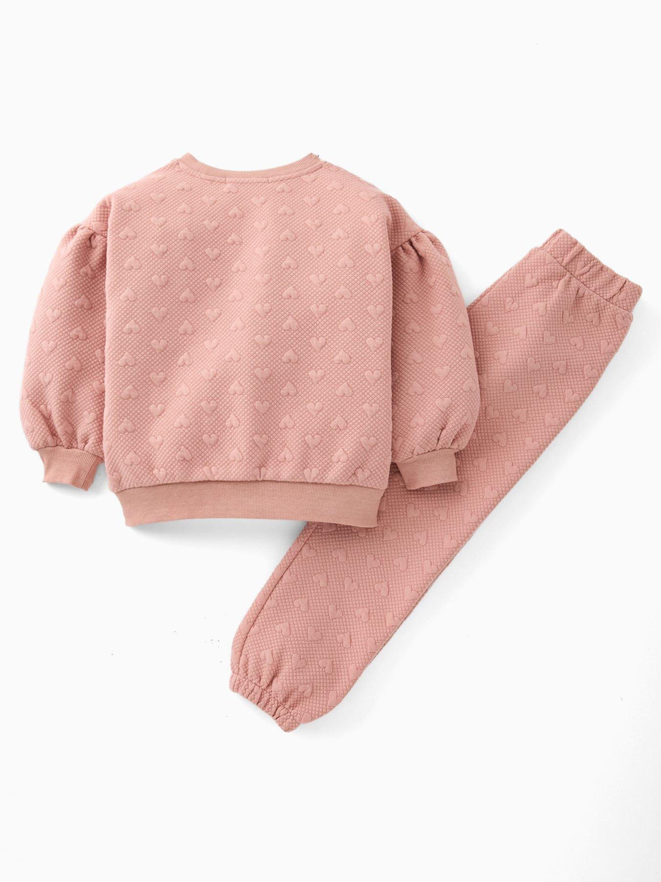 Image 2 of 5 of The Very Collection Girls Heart Jacquard Tracksuit - Pink