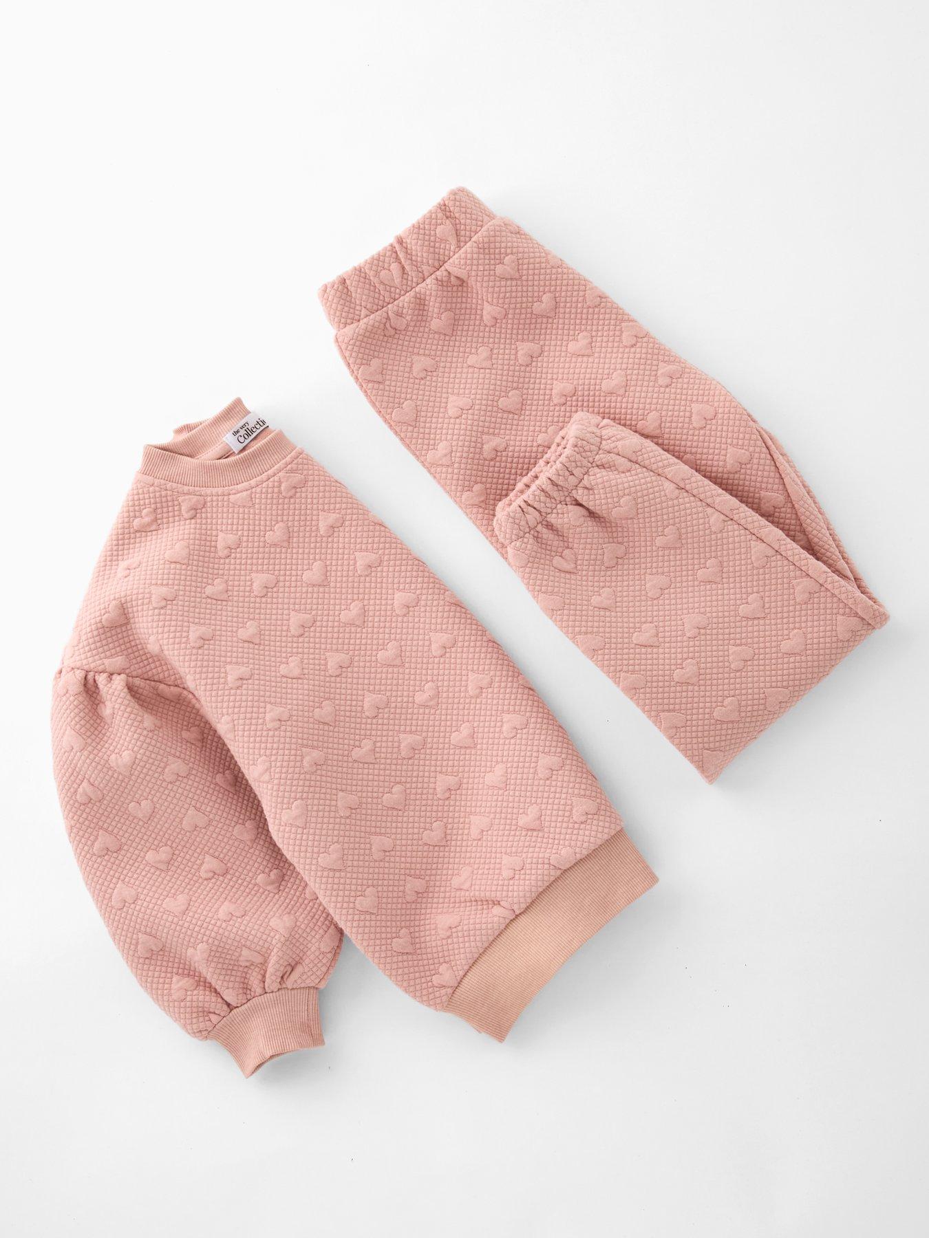 Image 3 of 5 of The Very Collection Girls Heart Jacquard Tracksuit - Pink