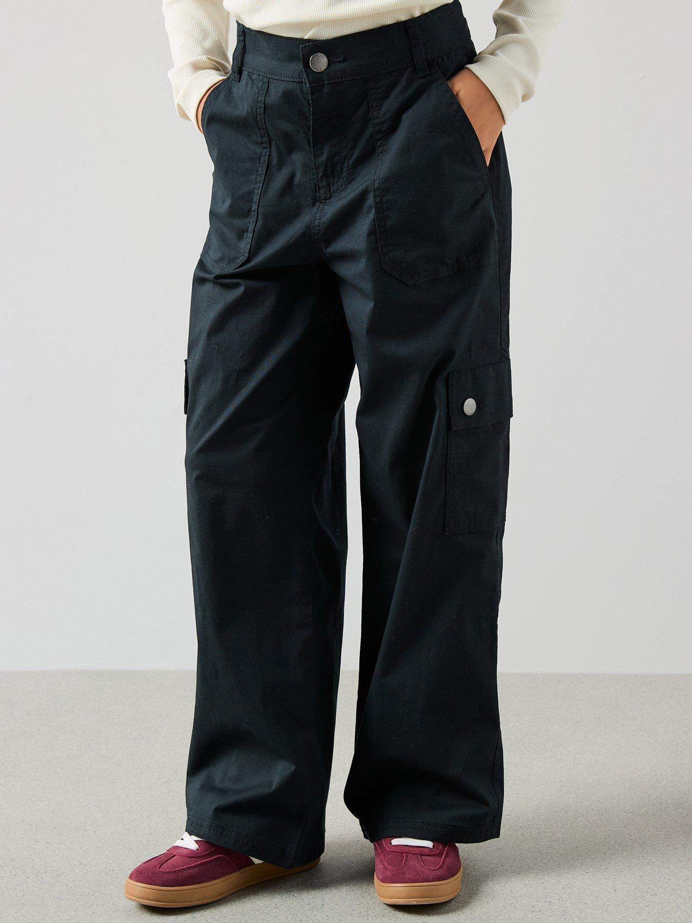 The Very Collection Girls Cargo Trousers - Black