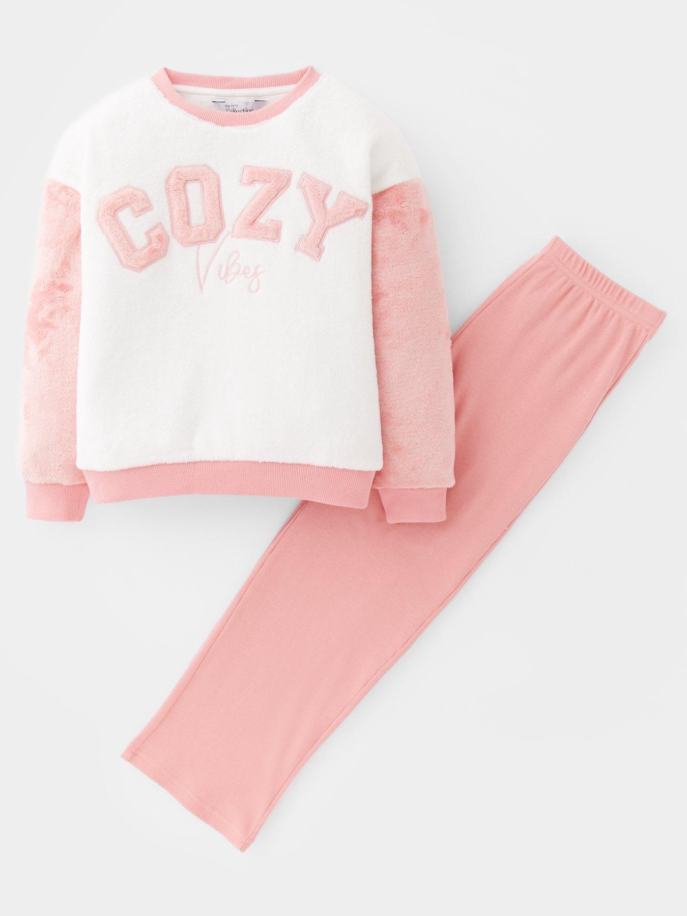 The Very Collection Girls Cozy Fleece Pyjamas - Multi