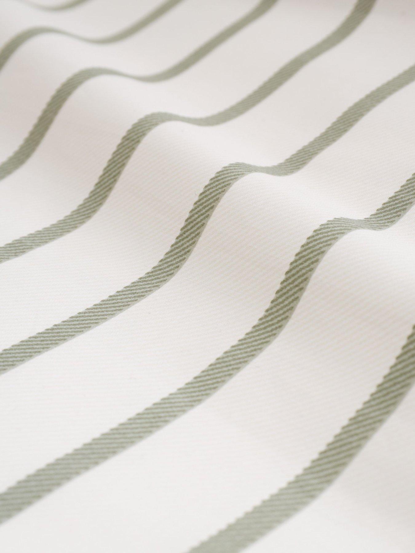 Image 7 of 7 of Bianca Hampton Stripe 200 Thread Count Cotton Reversible Duvet Set Green