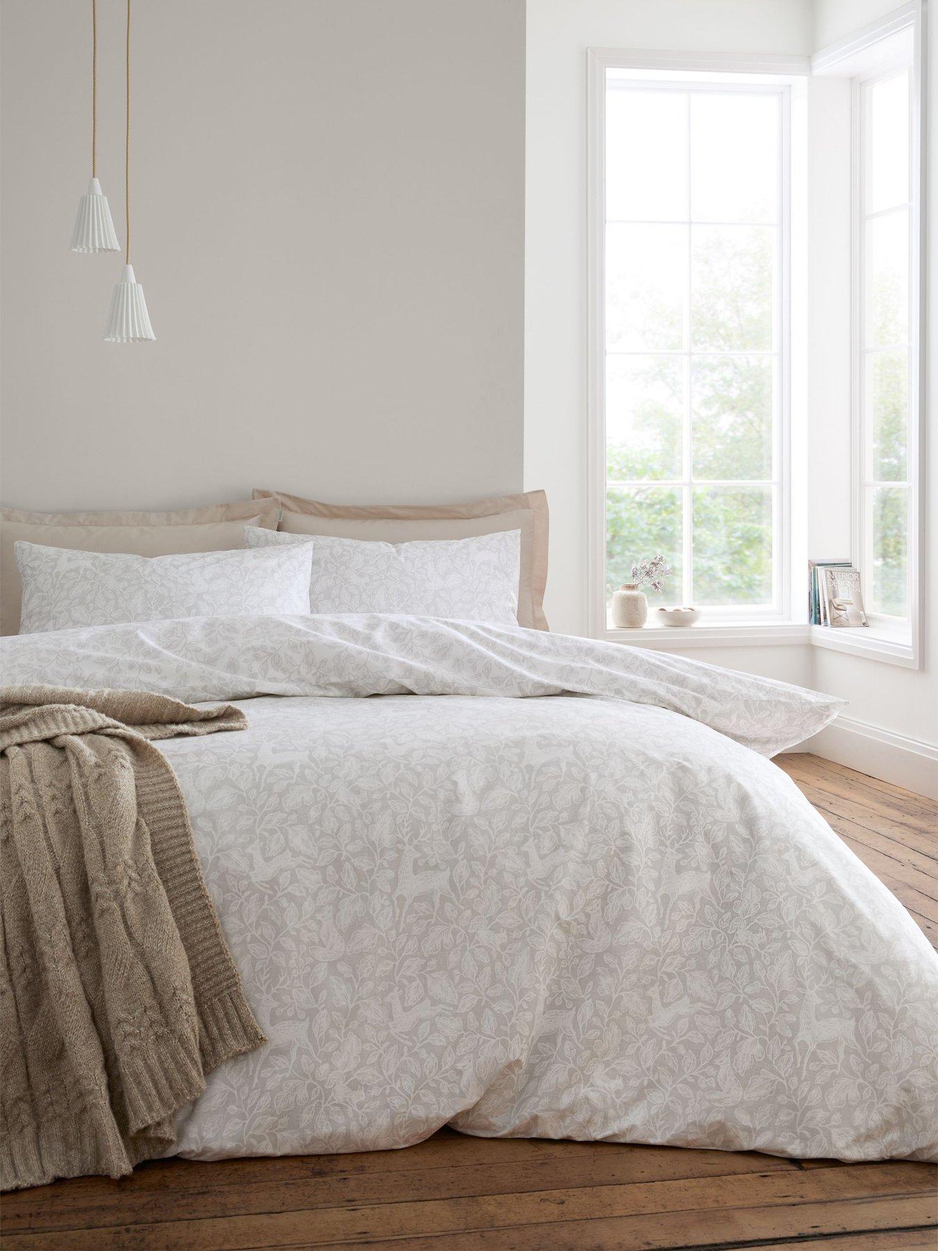 Bianca Woodland 200 Thread Count Cotton Reversible Duvet Set Natural
