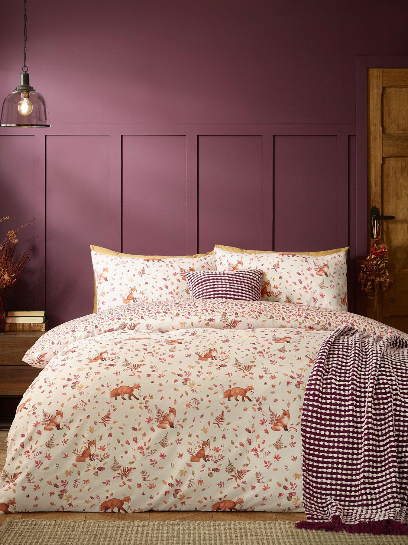 Catherine Lansfield Woodland Fox So Soft Reversible Duvet Cover Set Natural