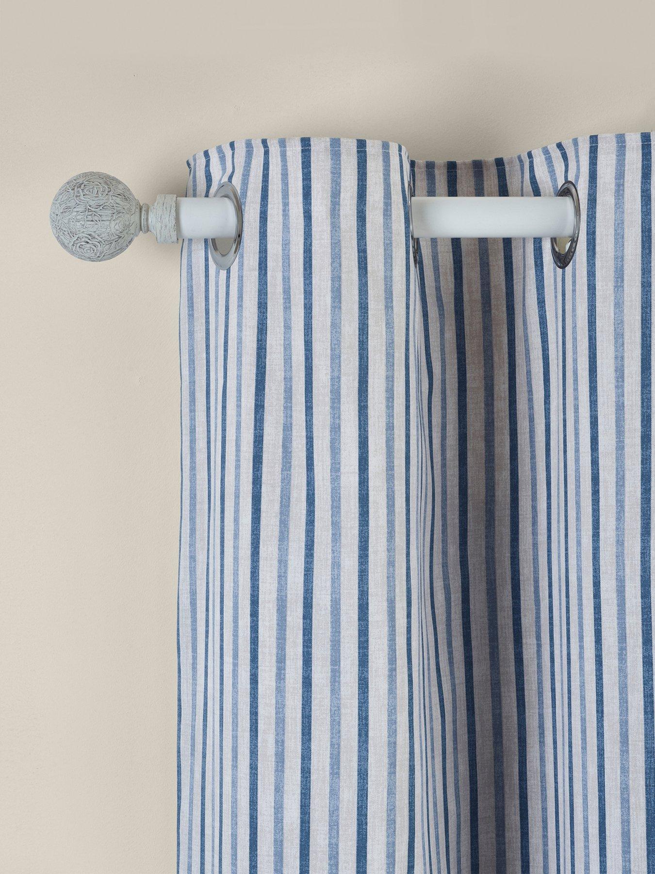 Catherine Lansfield Logan Stripe Curtains- 117x137cm(46x54inches)
